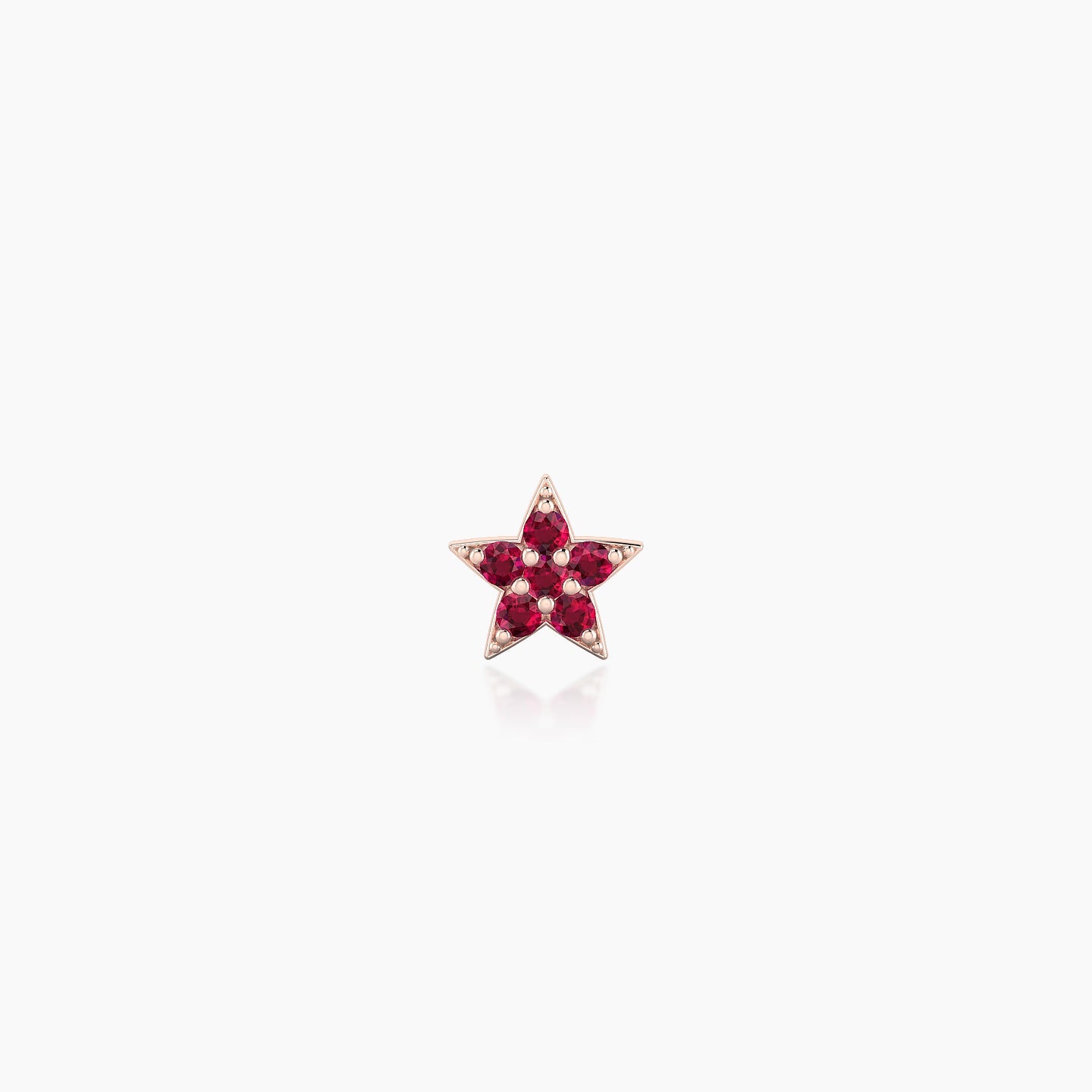 Asteria | 18k Rose Gold 5 mm 5 mm Star Ruby Nostril Piercing