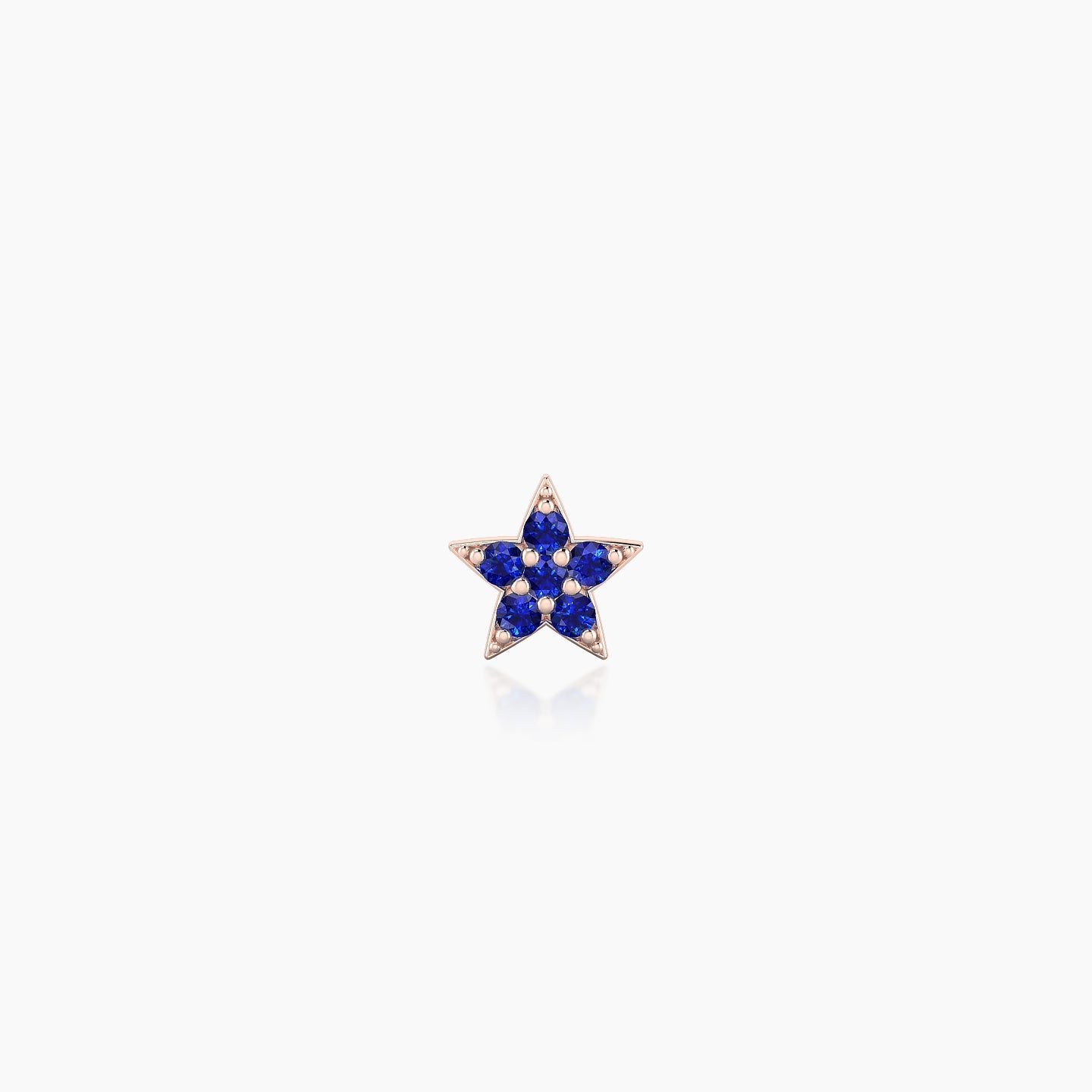 Asteria | 18k Rose Gold 5 mm 5 mm Star Sapphire Nostril Piercing