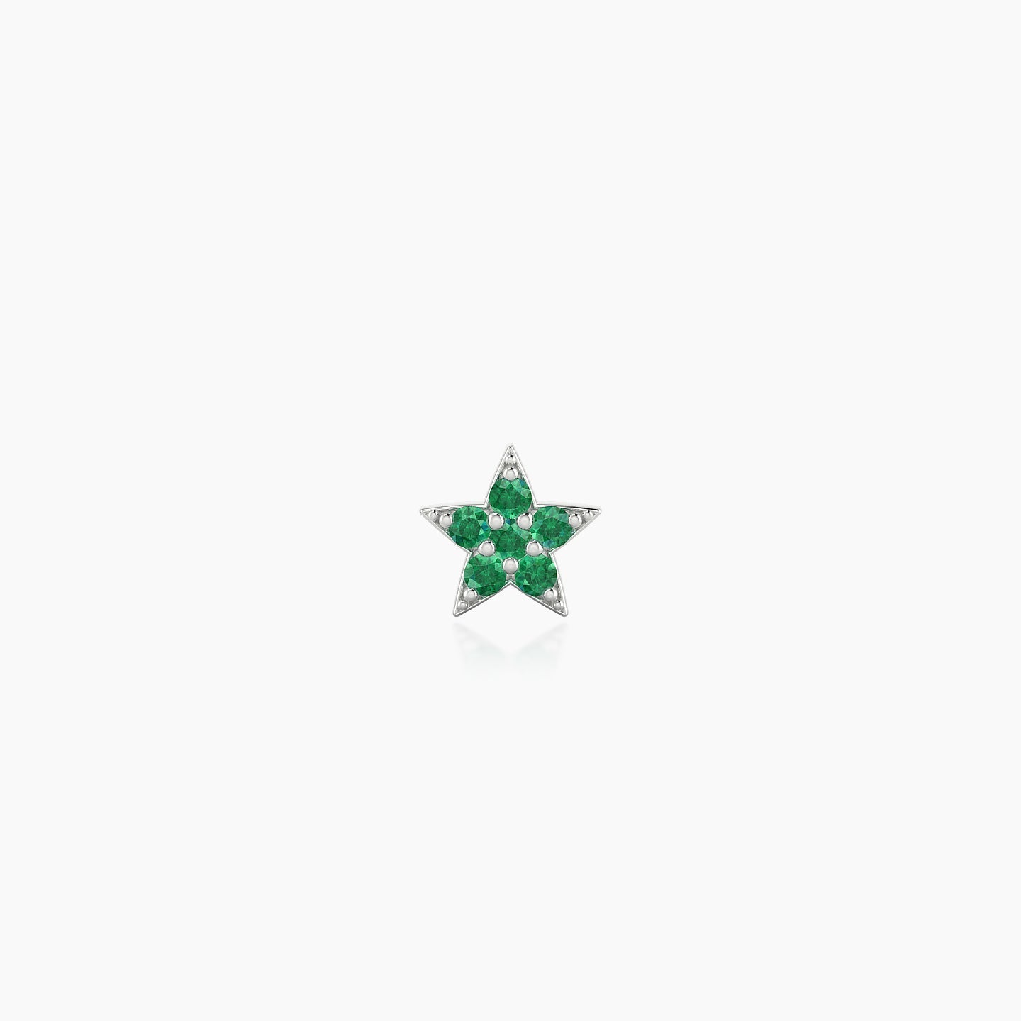 Asteria | 18k White Gold 5 mm 5 mm Star Emerald Nostril Piercing