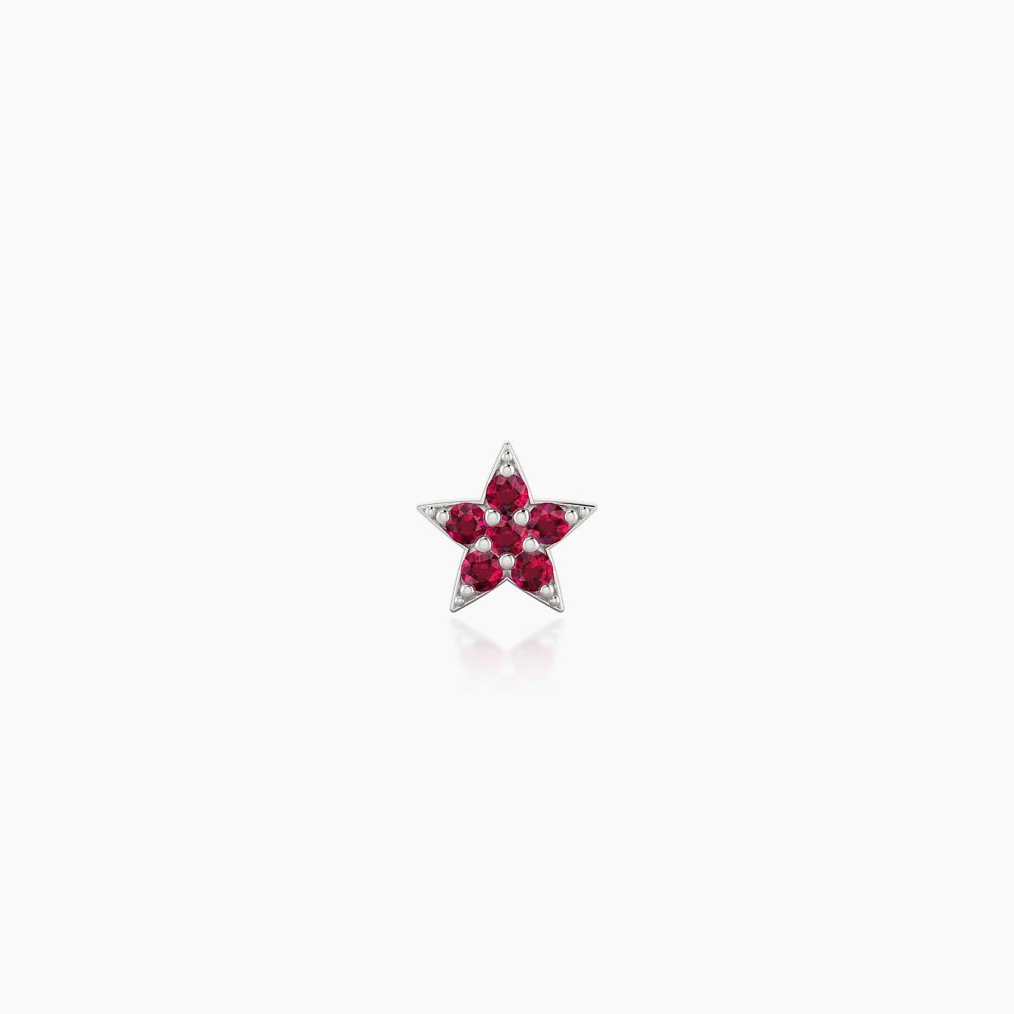 Asteria | 18k White Gold 5 mm 5 mm Star Ruby Nostril Piercing