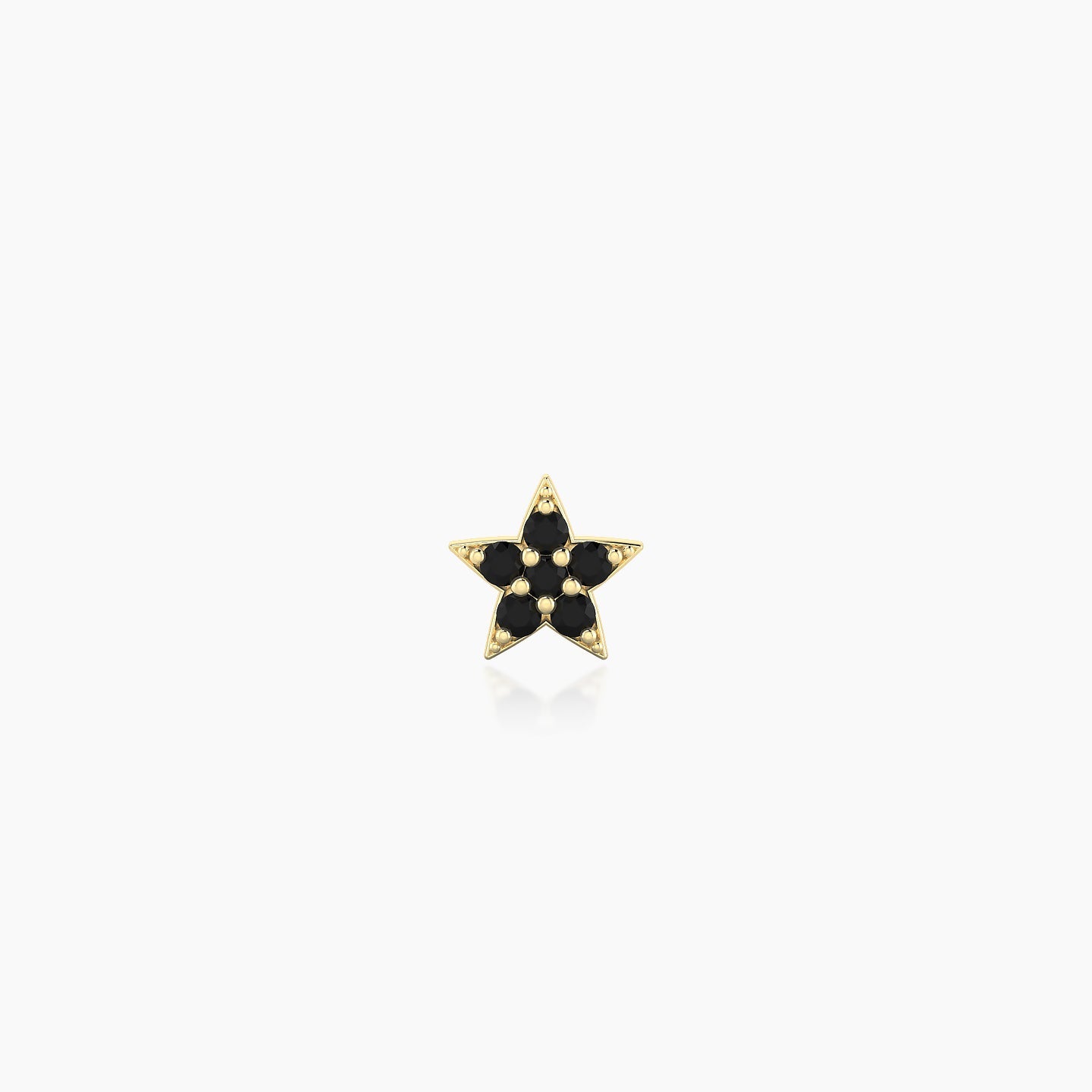 Asteria | 18k Yellow Gold 5 mm 5 mm Star Black Diamond Nostril Piercing