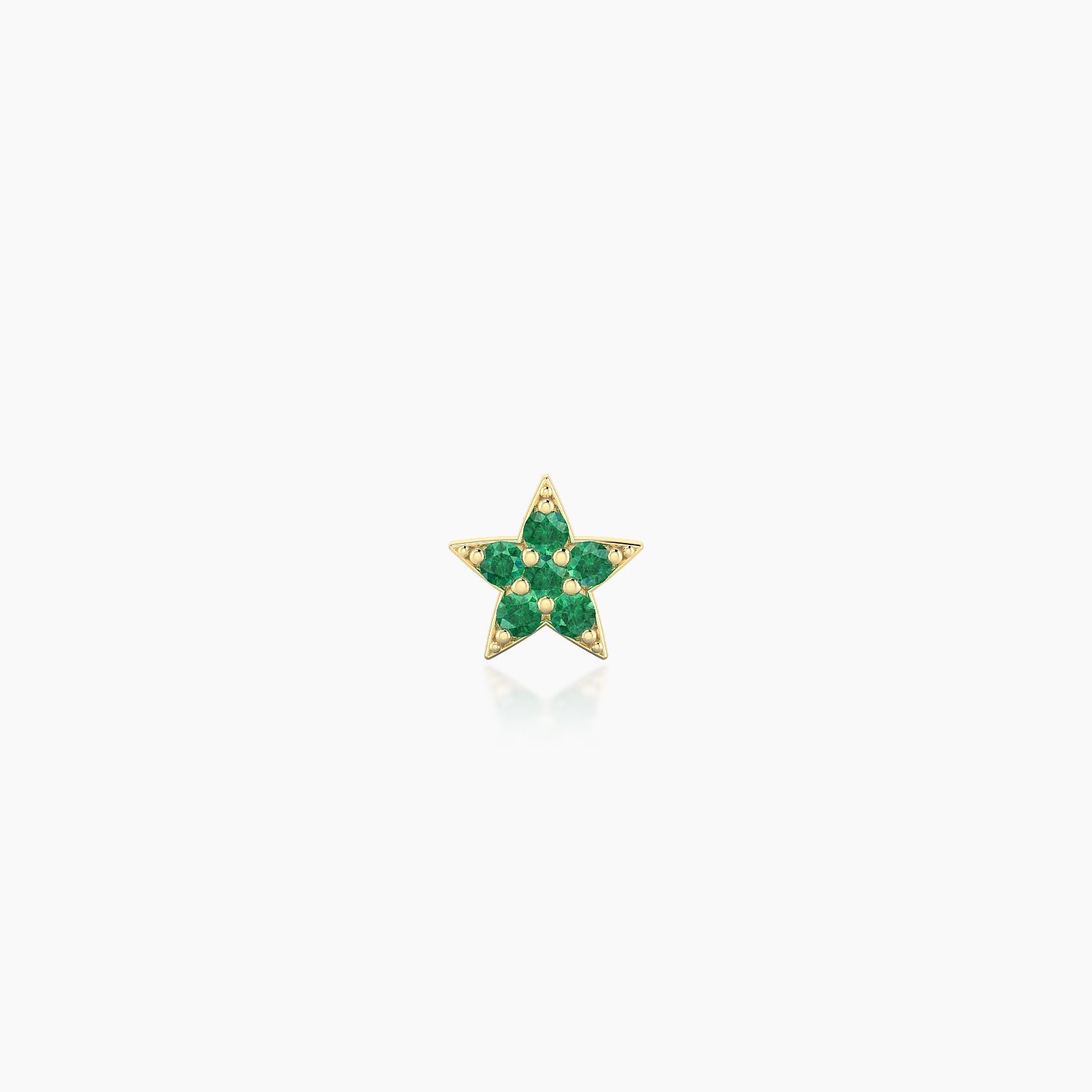 Asteria | 18k Yellow Gold 5 mm 5 mm Star Emerald Nostril Piercing