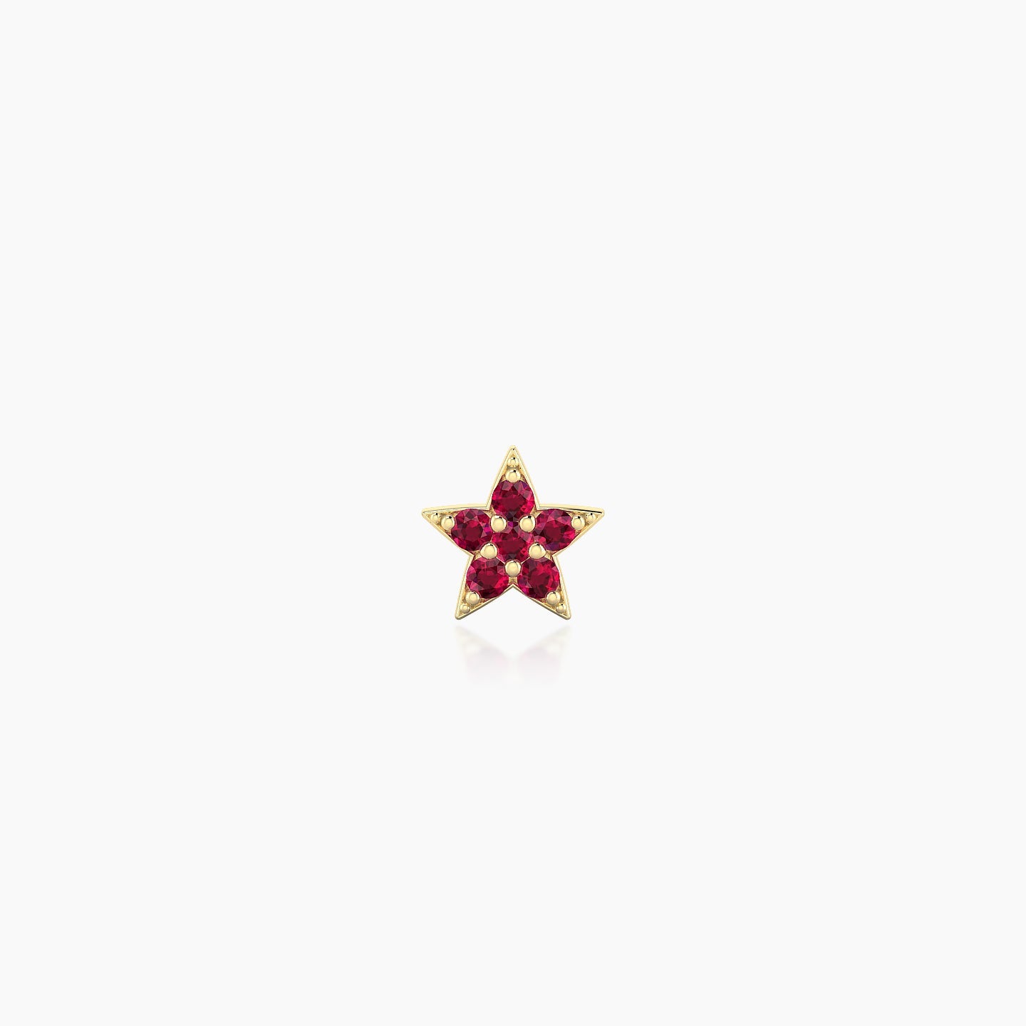 Asteria | 18k Yellow Gold 5 mm 5 mm Star Ruby Nostril Piercing