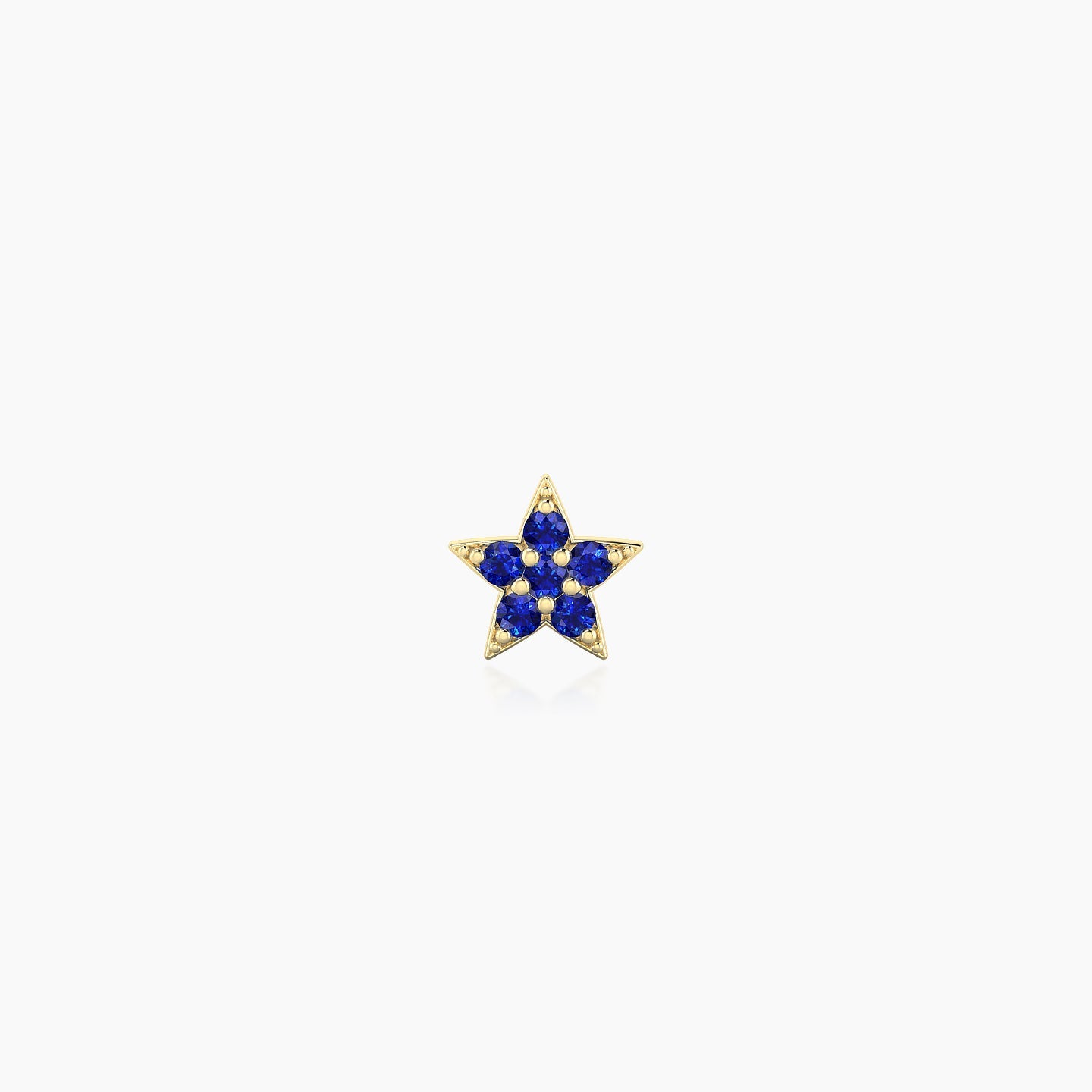 Asteria | 18k Yellow Gold 5 mm 5 mm Star Sapphire Nostril Piercing