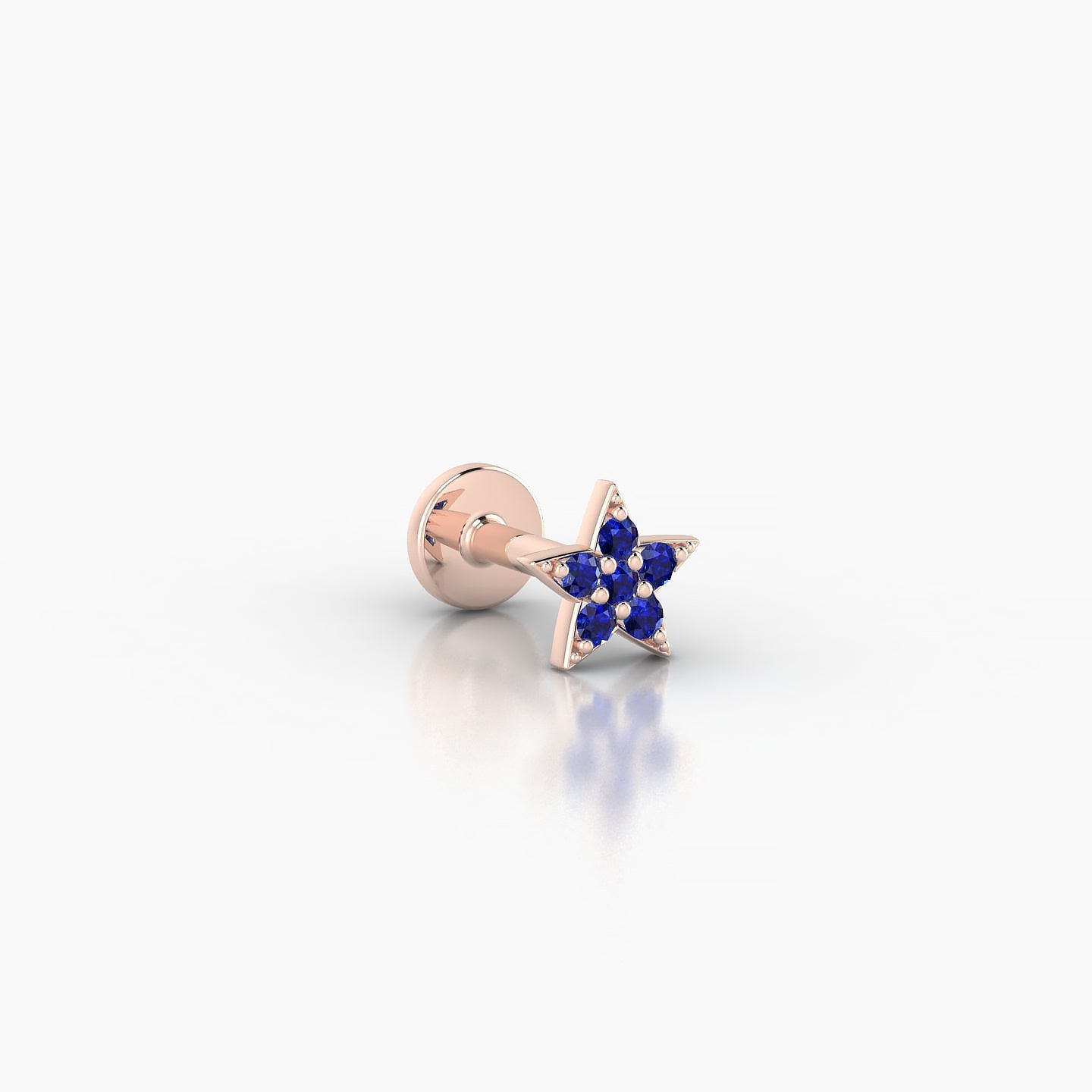 Asteria | 18k Rose Gold 5 mm 5 mm Star Sapphire Nostril Piercing