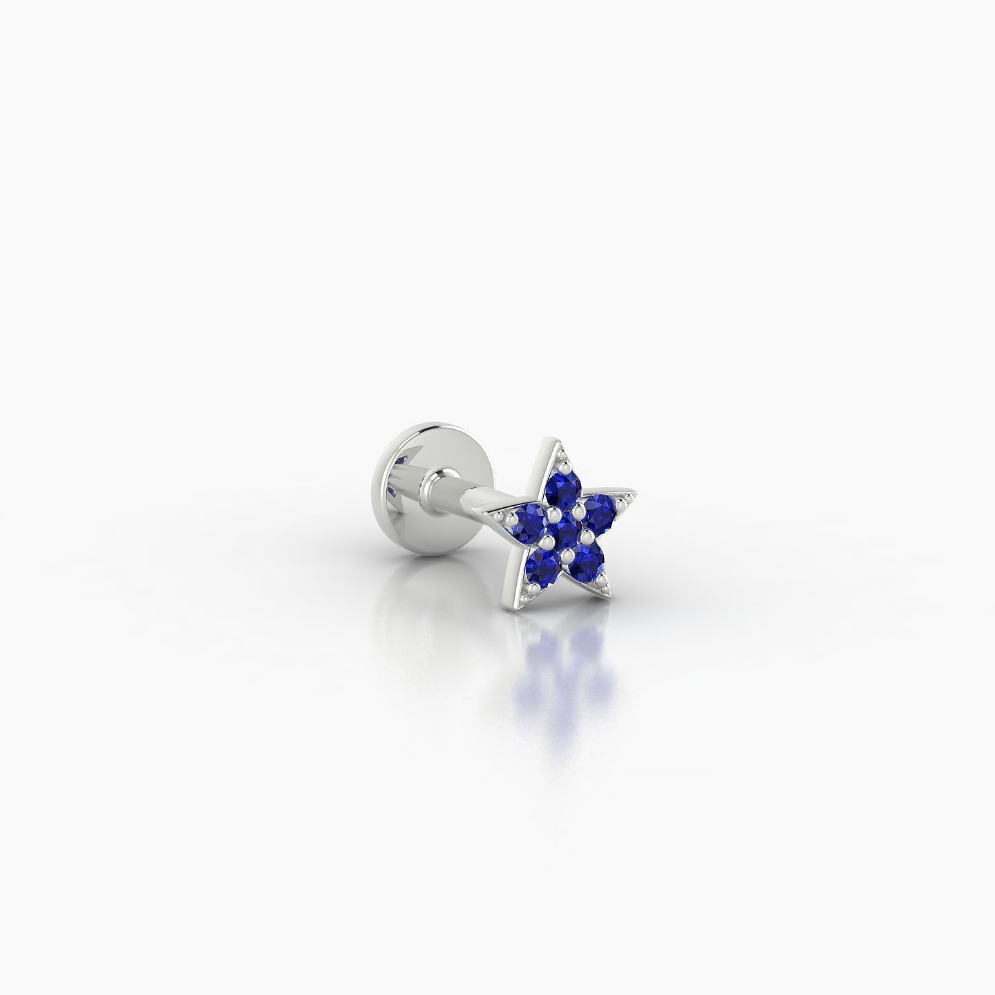 Asteria | 18k White Gold 5 mm 5 mm Star Sapphire Nostril Piercing