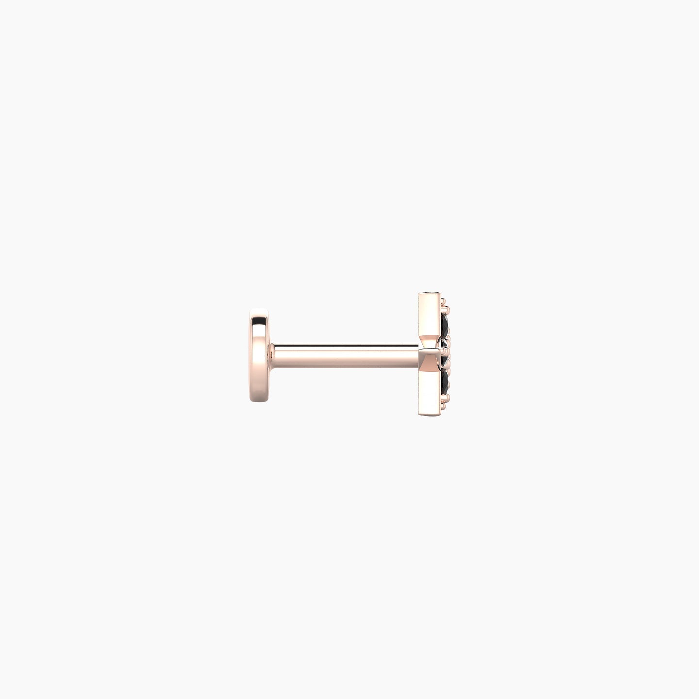 Asteria | 18k Rose Gold 5 mm 5 mm Star Black Diamond Nostril Piercing