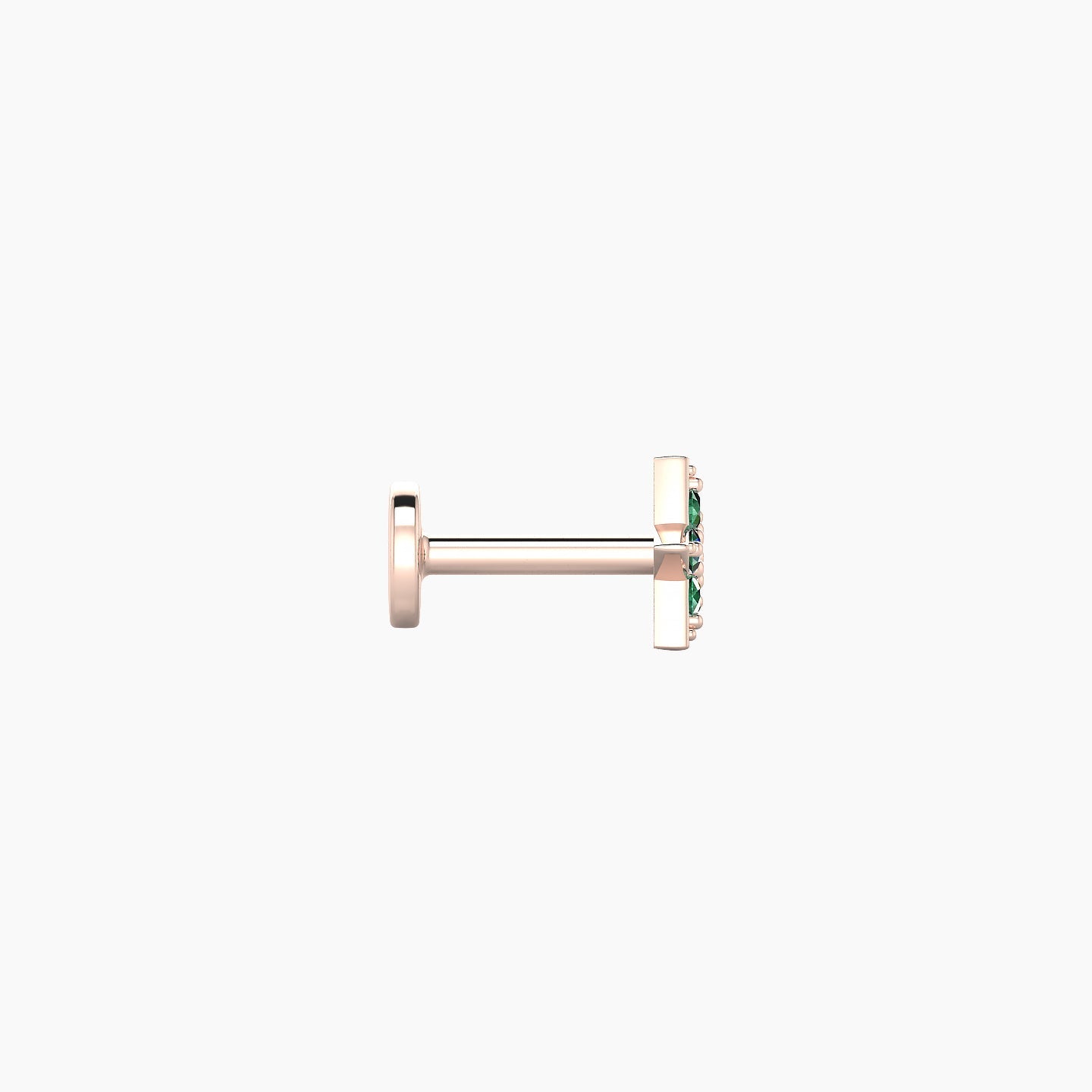 Asteria | 18k Rose Gold 5 mm 5 mm Star Emerald Nostril Piercing