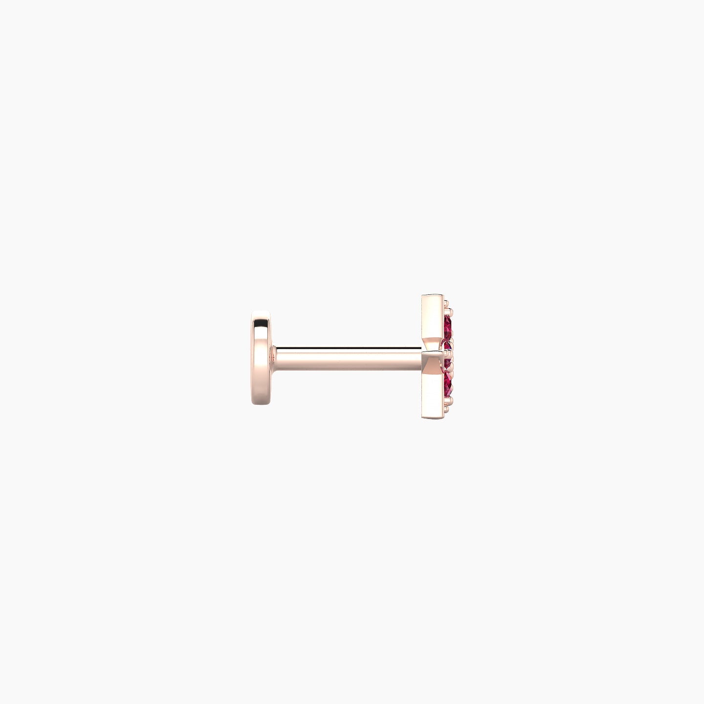 Asteria | 18k Rose Gold 5 mm 5 mm Star Ruby Nostril Piercing