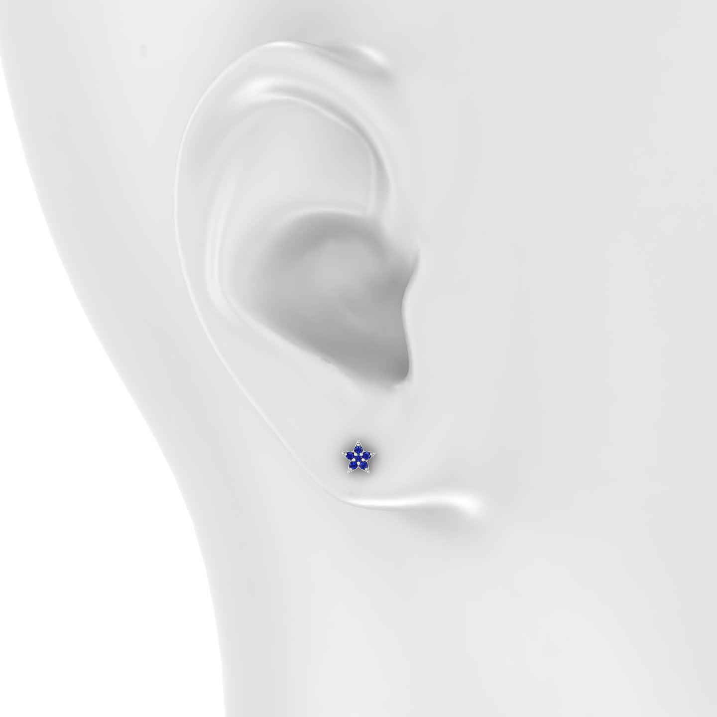 Asteria | 18k White Gold 5 mm 5 mm Star Sapphire Piercing