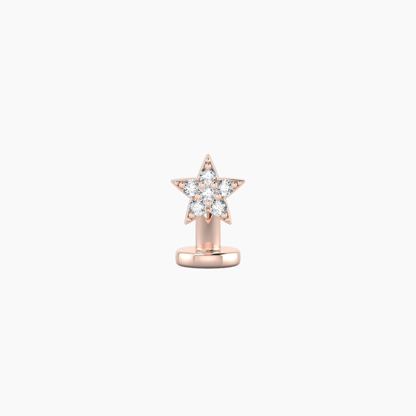 Asteria | 18k Rose Gold 5 mm 6 mm Star Diamond Floating Navel Piercing