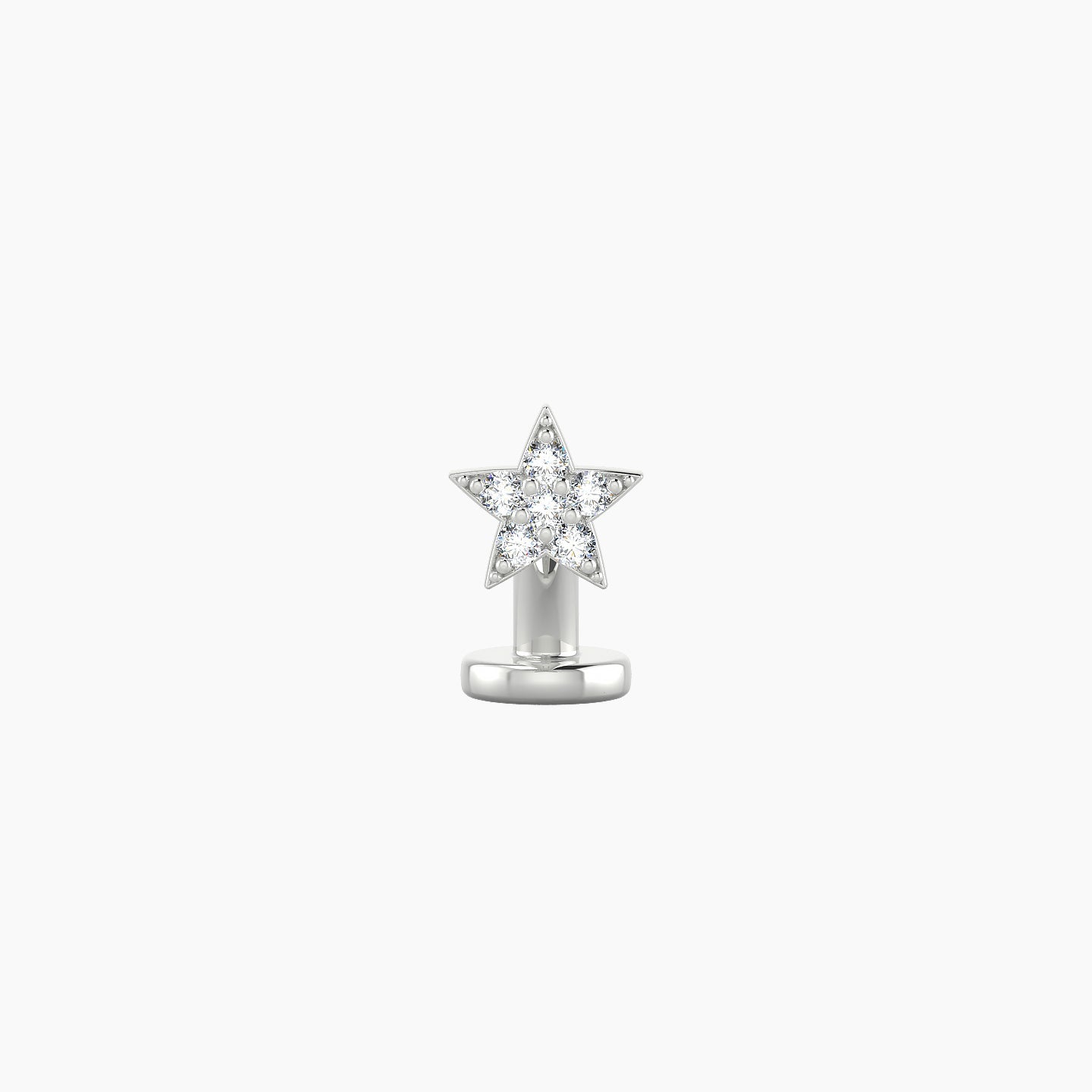 Asteria | 18k White Gold 5 mm 6 mm Star Diamond Floating Navel Piercing