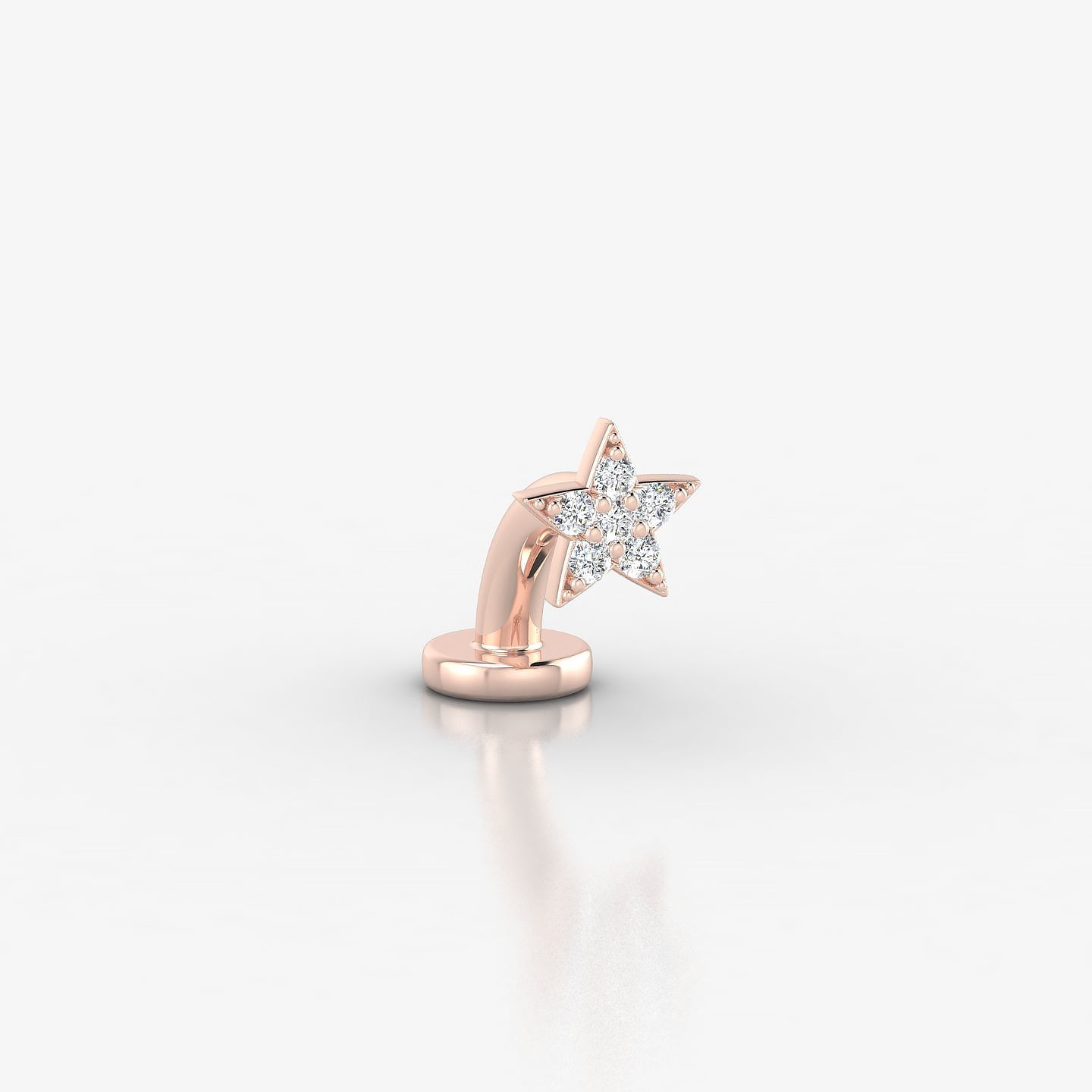 Asteria | 18k Rose Gold 5 mm 6 mm Star Diamond Floating Navel Piercing