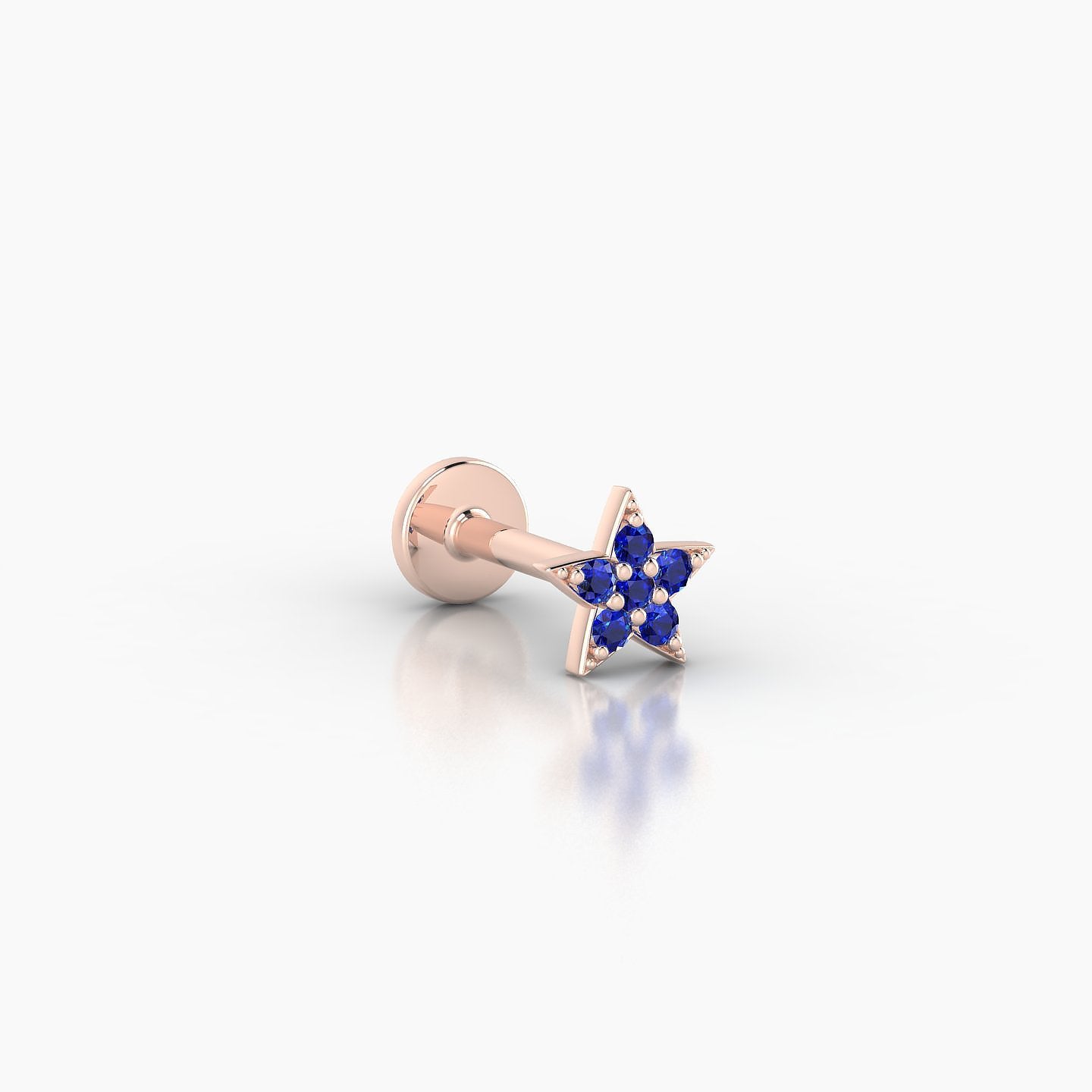 Asteria | 18k Rose Gold 6.5 mm 5 mm Star Sapphire Nostril Piercing