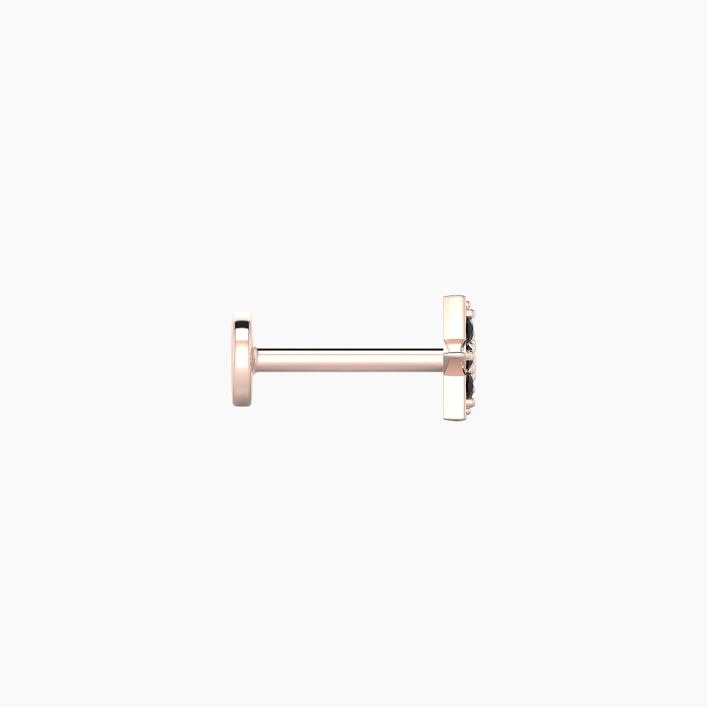 Asteria | 18k Rose Gold 6.5 mm 5 mm Star Black Diamond Nostril Piercing