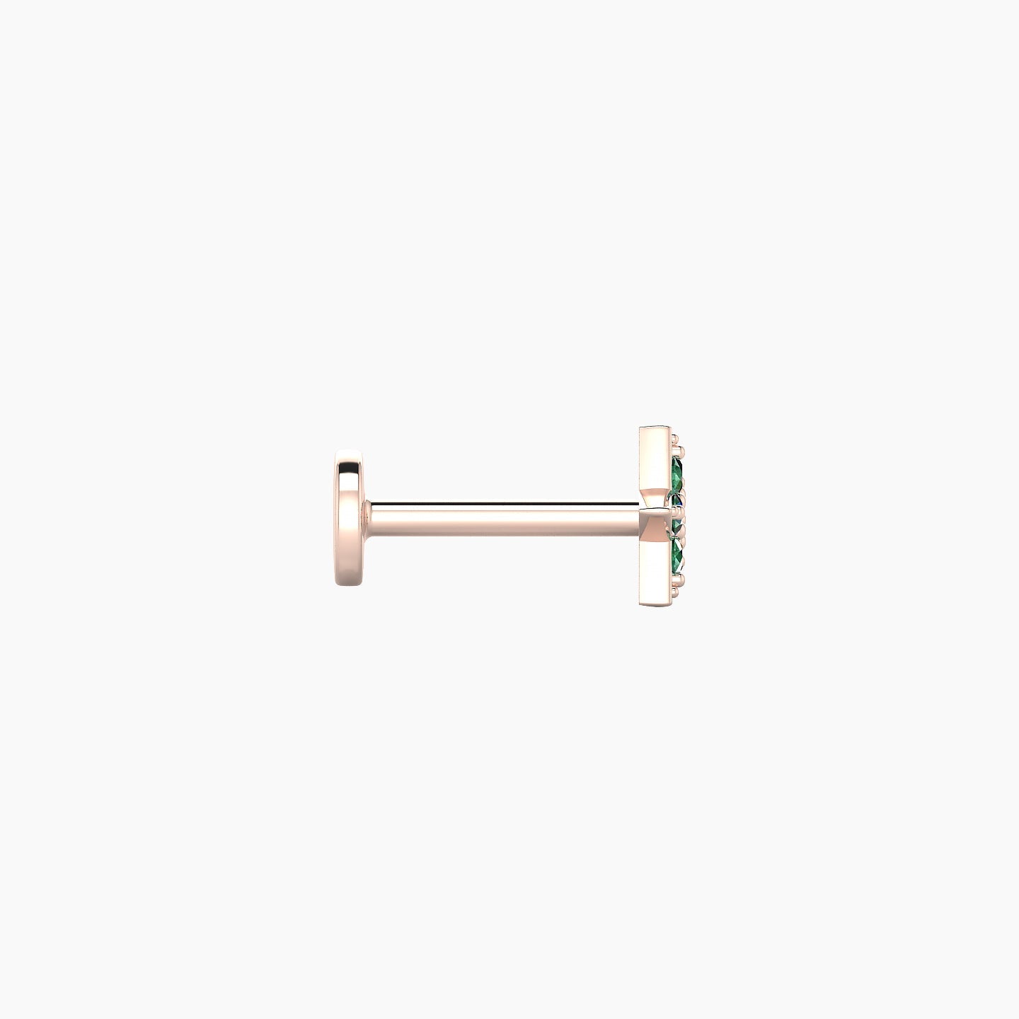 Asteria | 18k Rose Gold 6.5 mm 5 mm Star Emerald Nostril Piercing