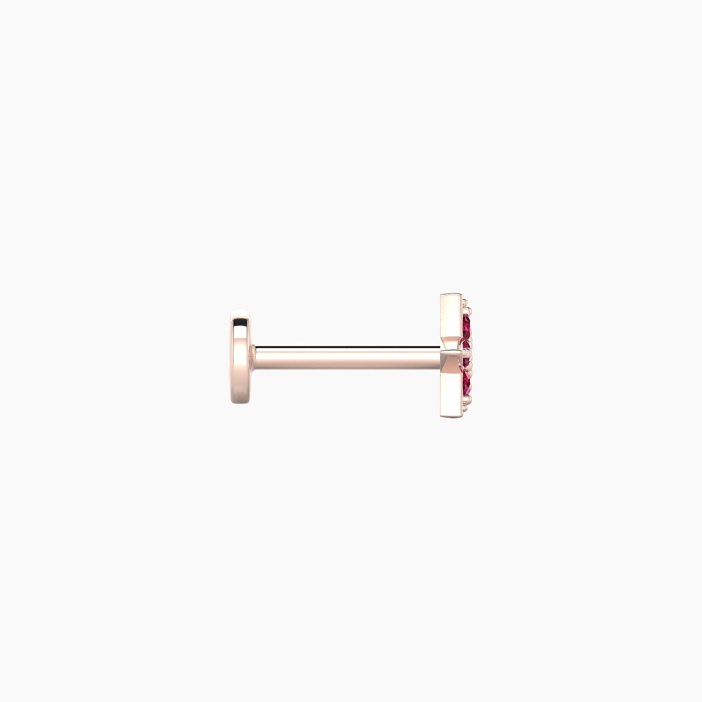 Asteria | 18k Rose Gold 6.5 mm 5 mm Star Ruby Nostril Piercing