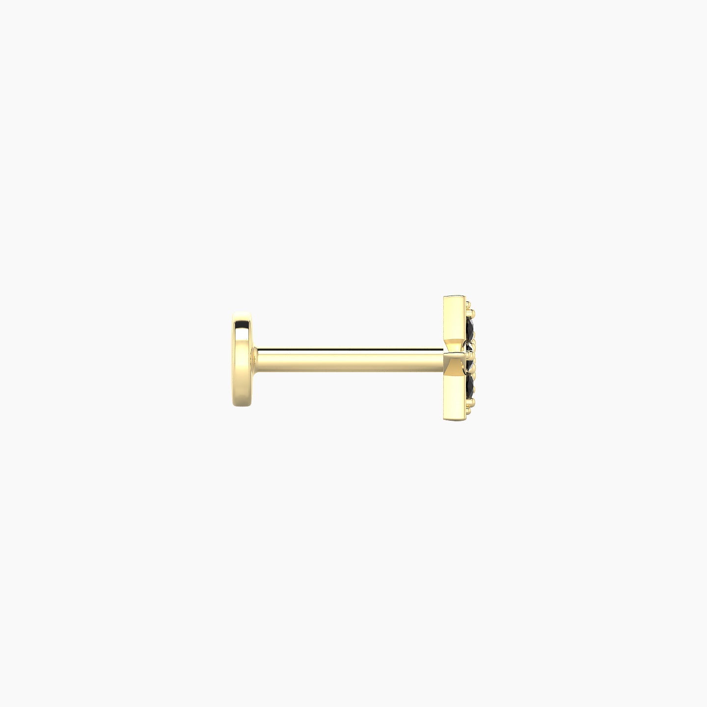 Asteria | 18k Yellow Gold 6.5 mm 5 mm Star Black Diamond Nostril Piercing