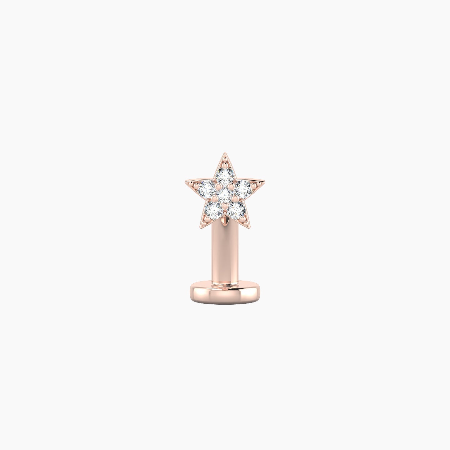 Asteria | 18k Rose Gold 5 mm 8 mm Star Diamond Floating Navel Piercing