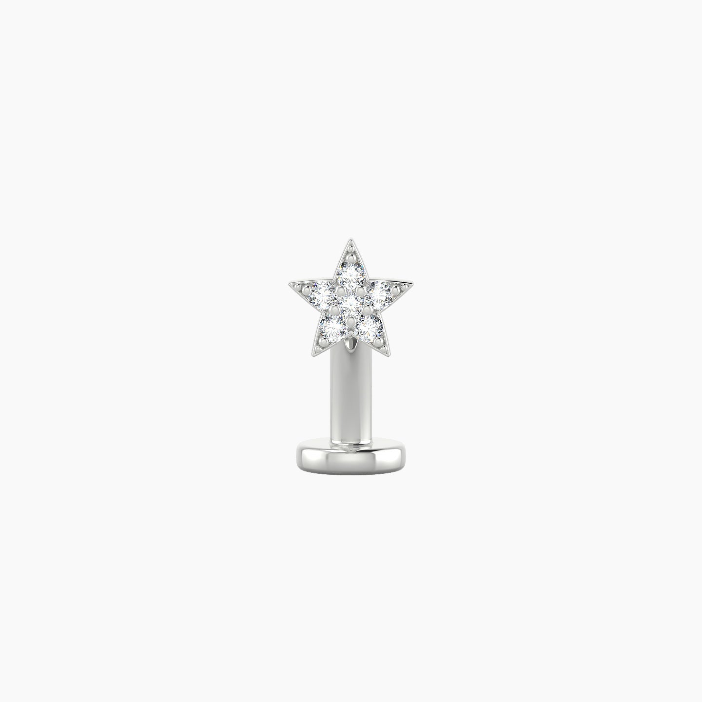 Asteria | 18k White Gold 5 mm 8 mm Star Diamond Floating Navel Piercing