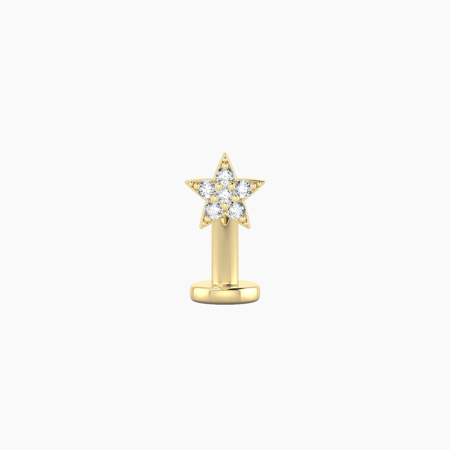 Asteria | 18k Yellow Gold 5 mm 8 mm Star Diamond Floating Navel Piercing