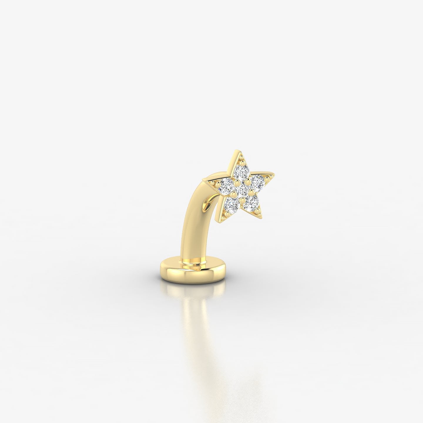 Asteria | 18k Yellow Gold 5 mm 8 mm Star Diamond Floating Navel Piercing