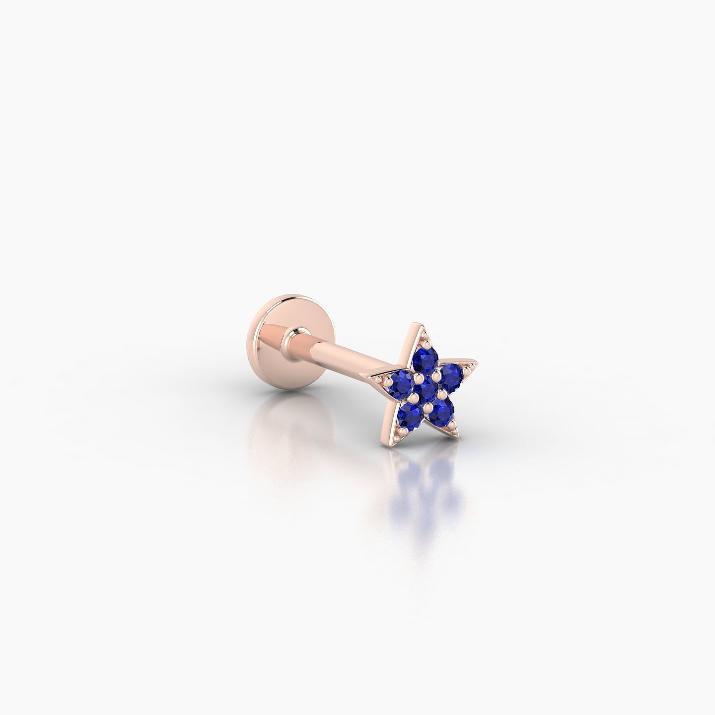 Asteria | 18k Rose Gold 8 mm 5 mm Star Sapphire Nostril Piercing