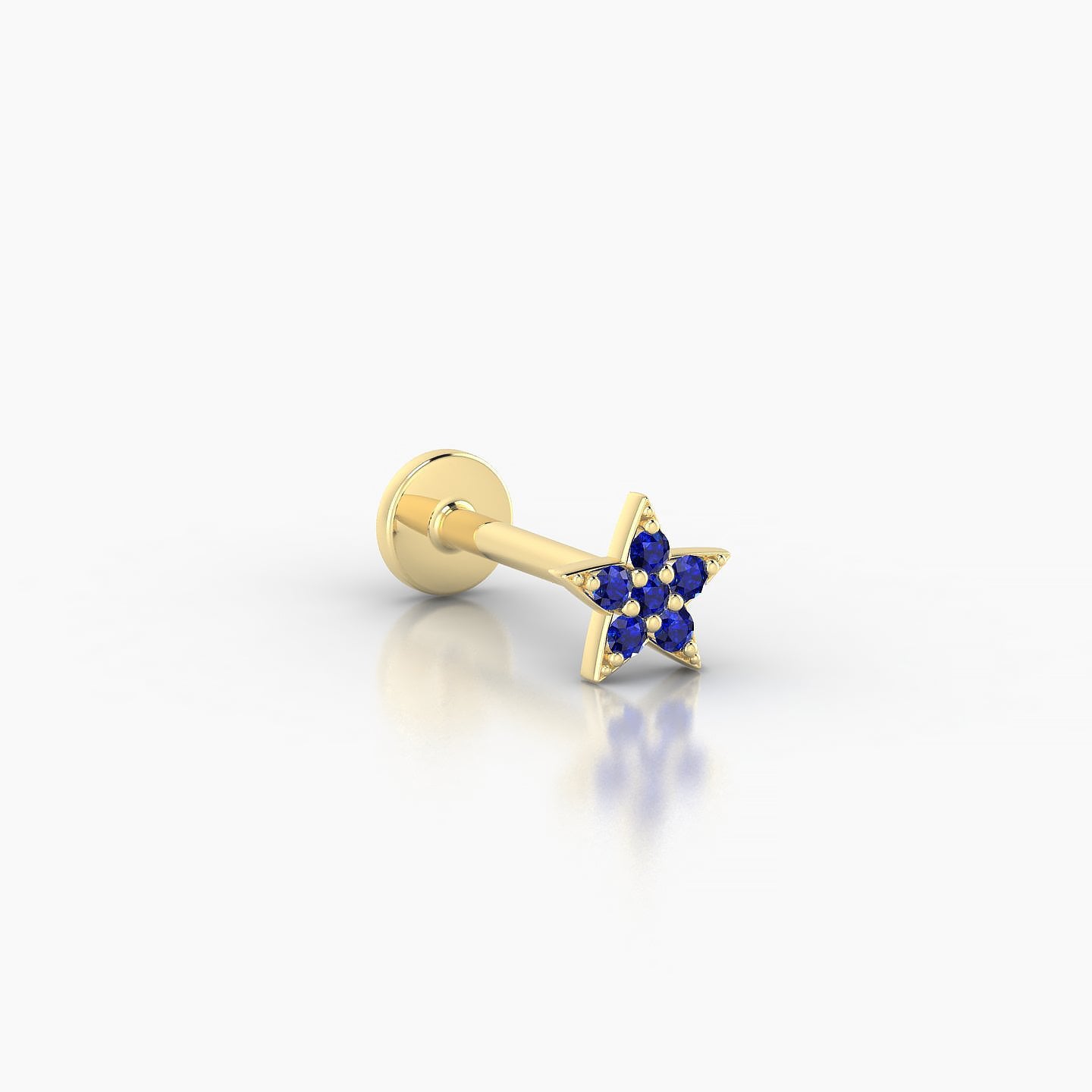 Asteria | 18k Yellow Gold 8 mm 5 mm Star Sapphire Nostril Piercing