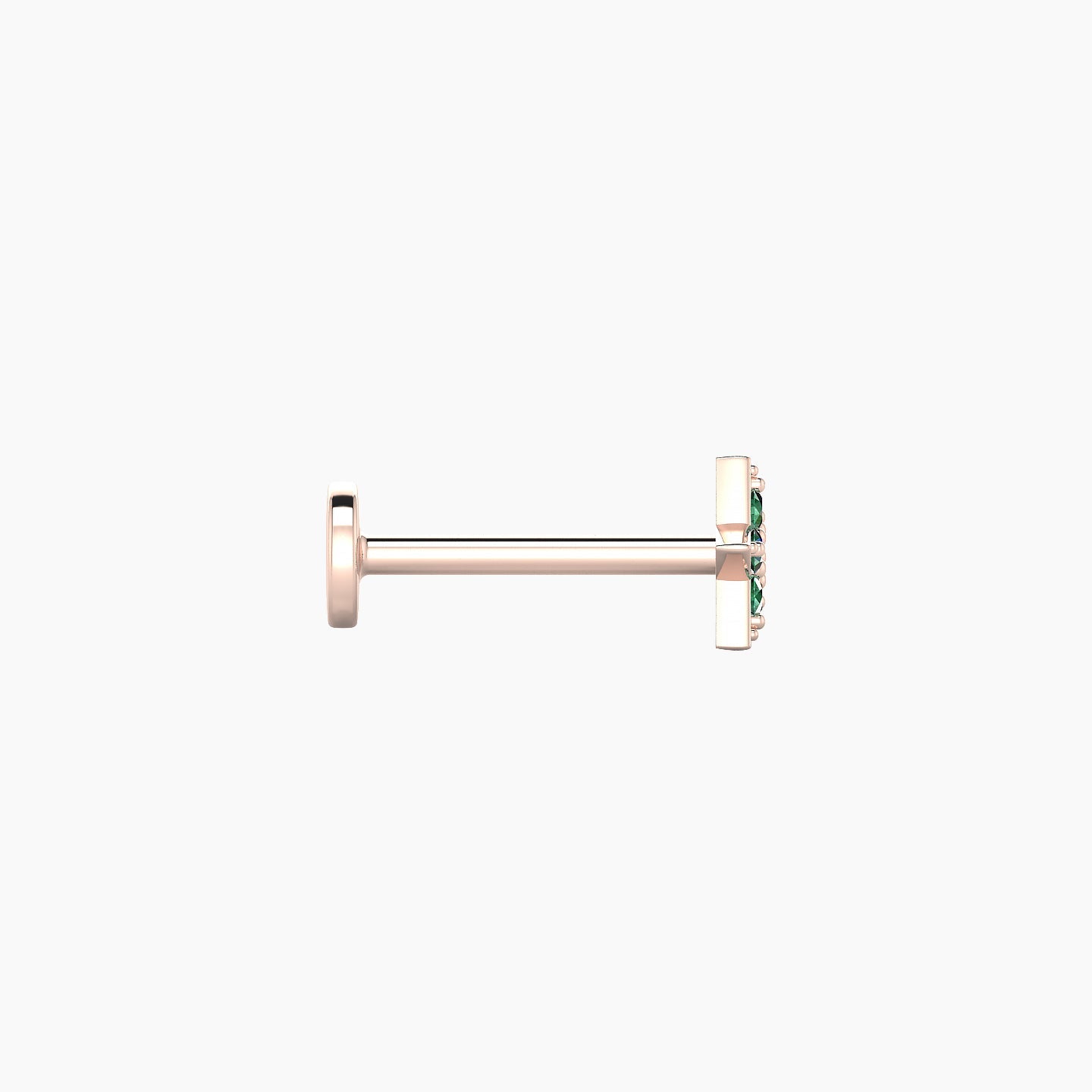 Asteria | 18k Rose Gold 8 mm 5 mm Star Emerald Nostril Piercing