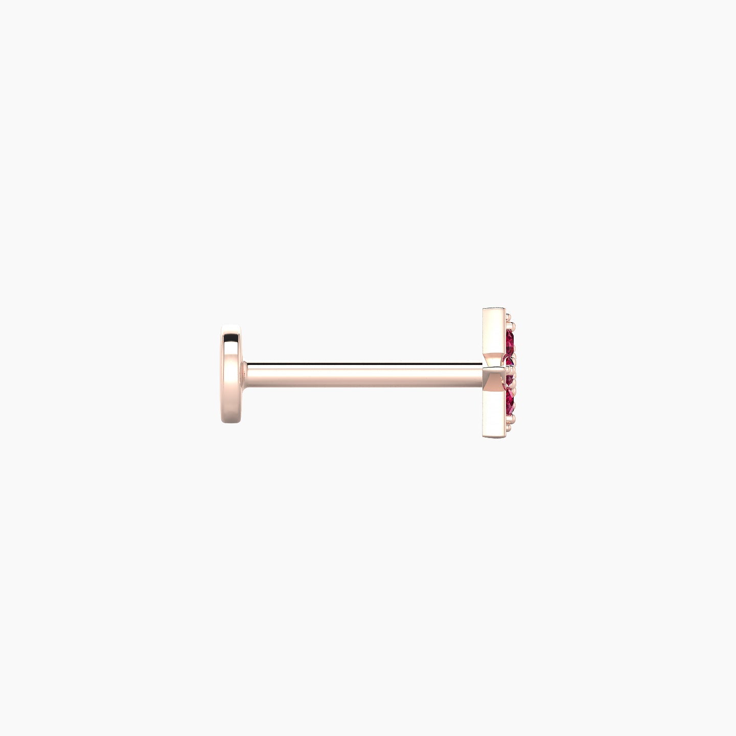 Asteria | 18k Rose Gold 8 mm 5 mm Star Ruby Nostril Piercing