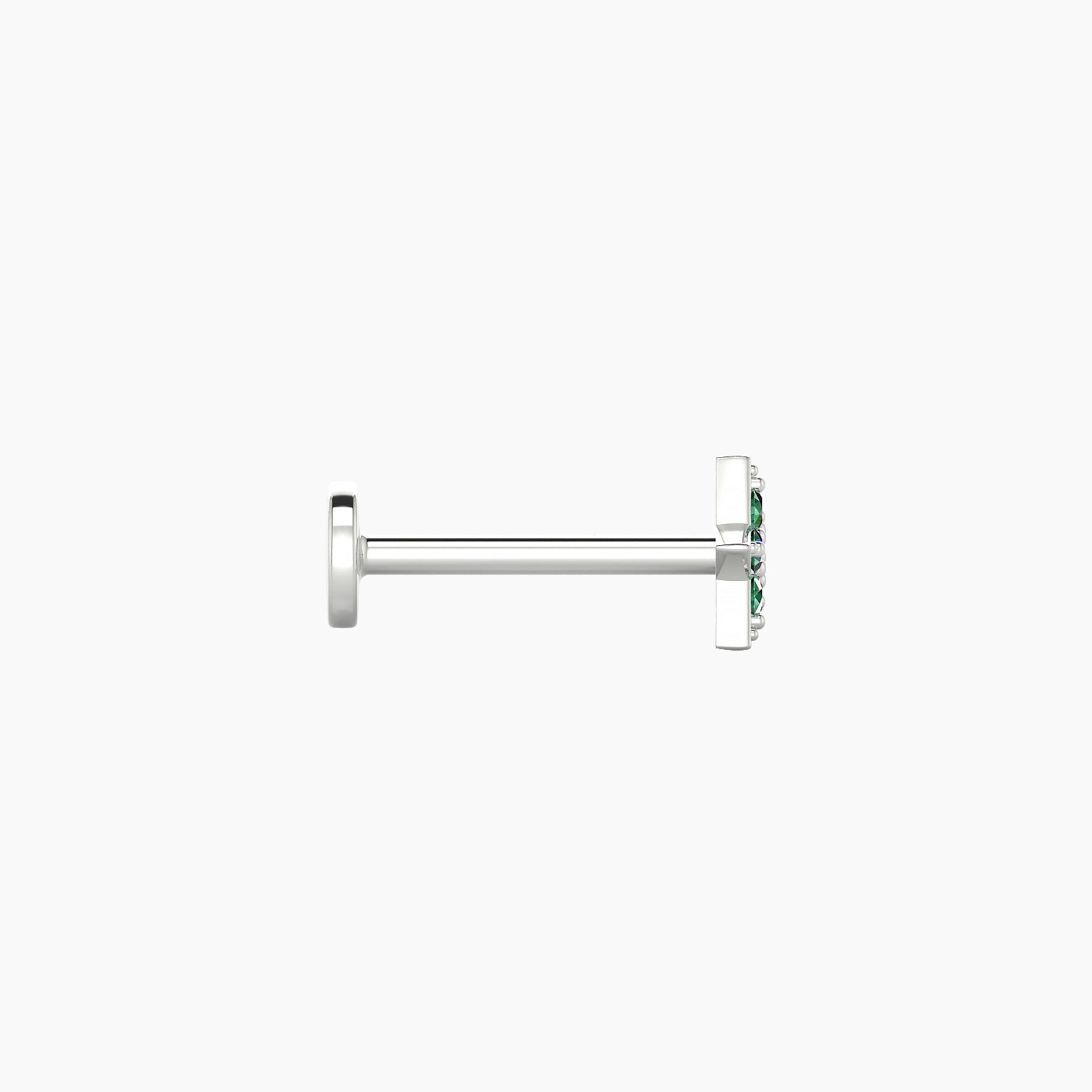 Asteria | 18k White Gold 8 mm 5 mm Star Emerald Nostril Piercing