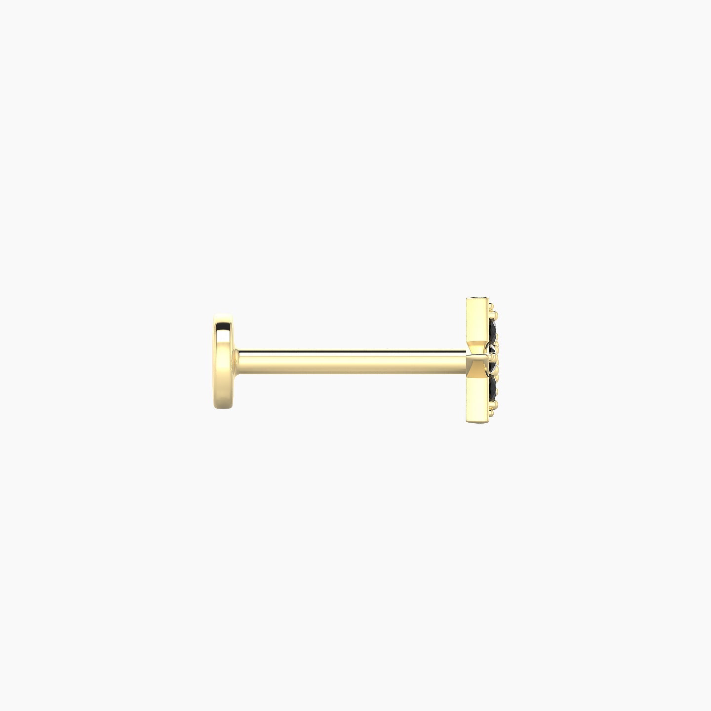 Asteria | 18k Yellow Gold 8 mm 5 mm Star Black Diamond Nostril Piercing