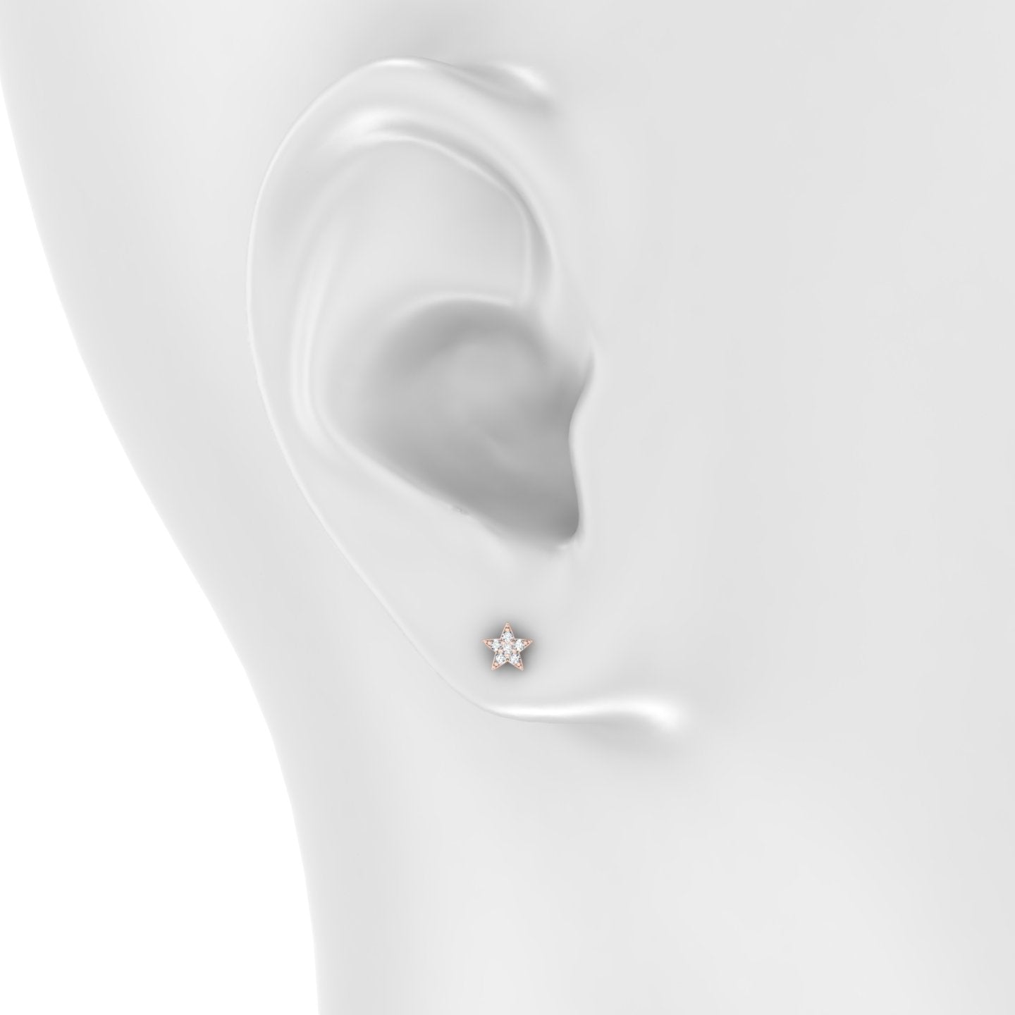Asteria | 18k Rose Gold 5 mm Star Diamond Earring