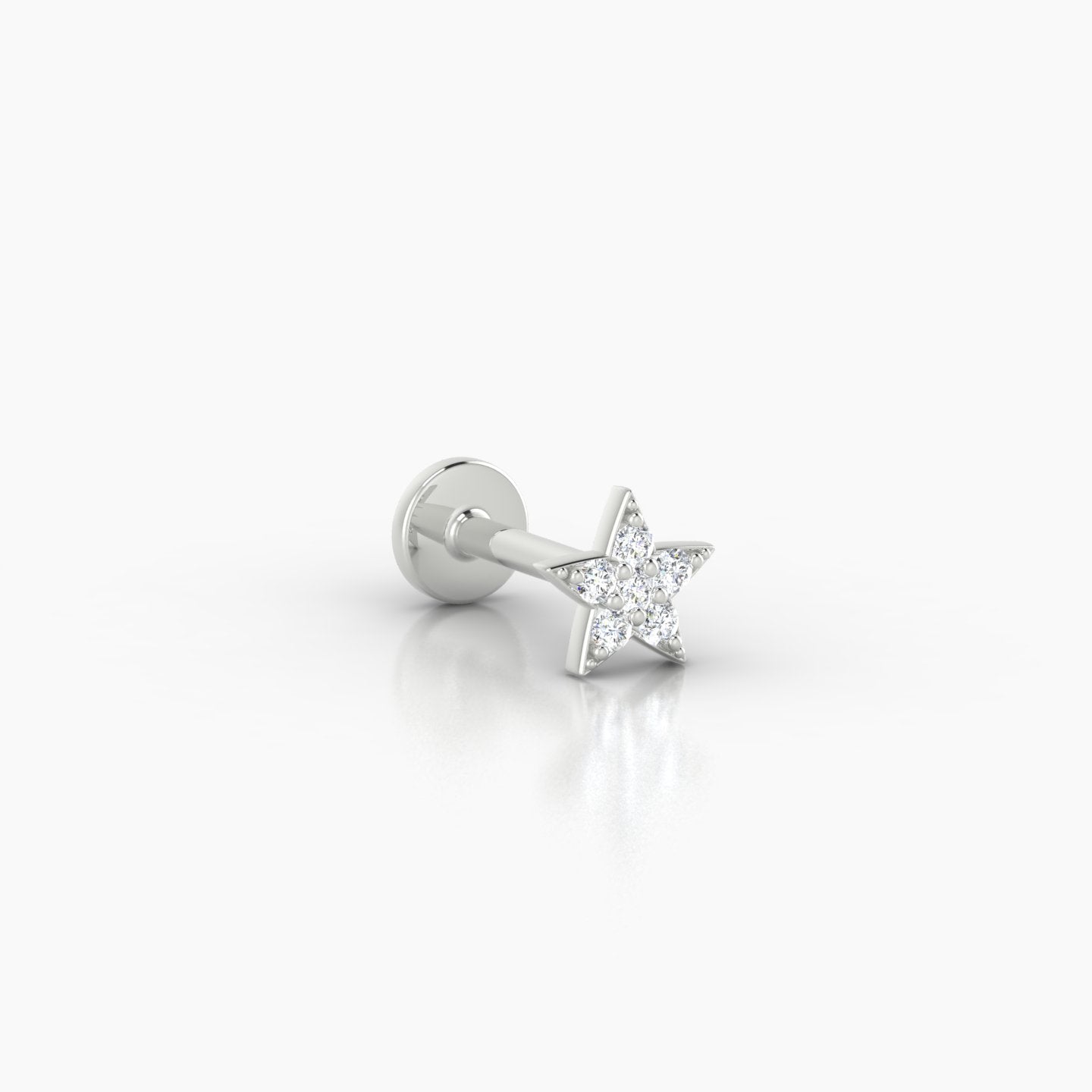 Asteria | 18k White Gold 5 mm Star Diamond Piercing