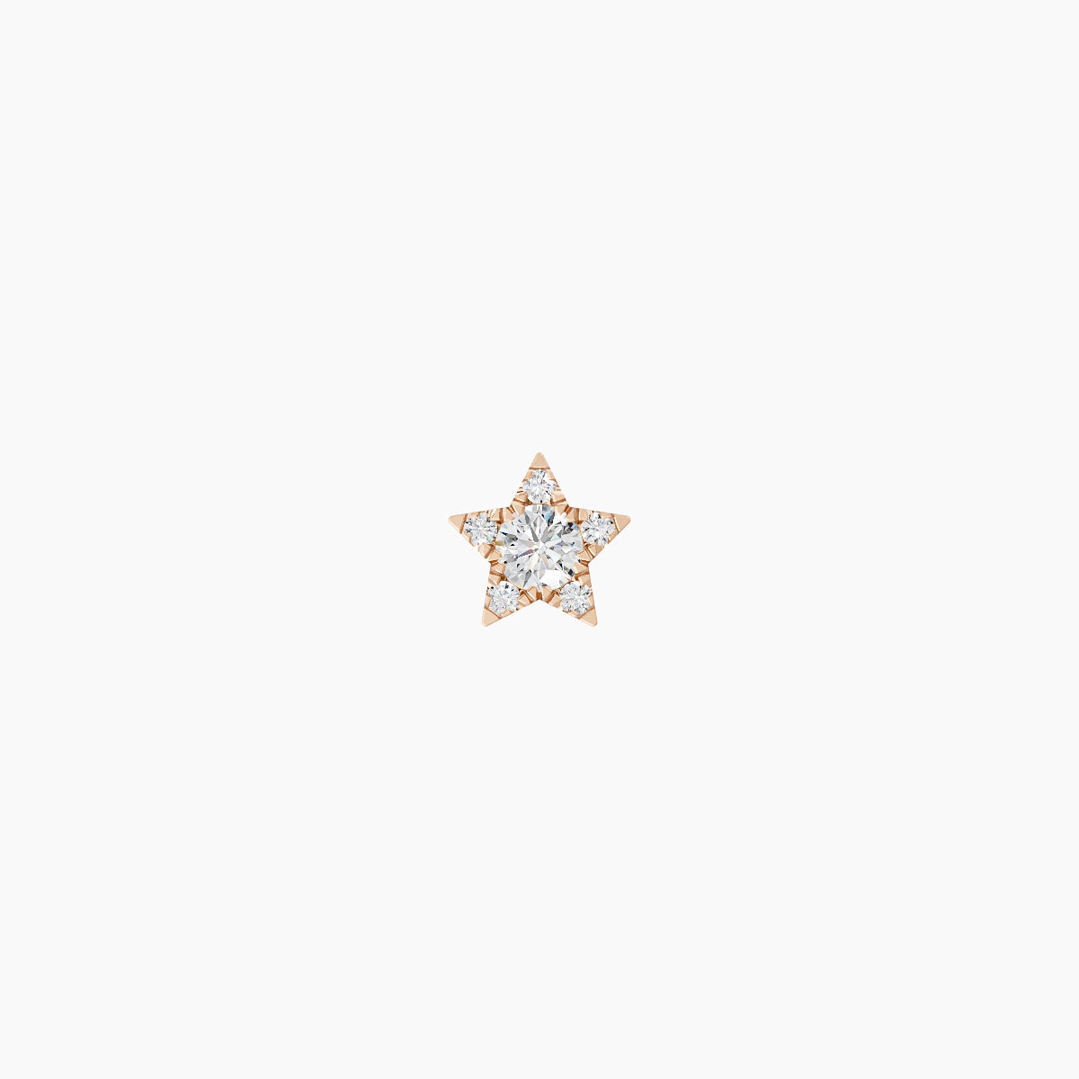 Asteria | Piercing Nez Étoile Diamant Or Rose 18k Hypoallergénique 4.5 mm 5 mm