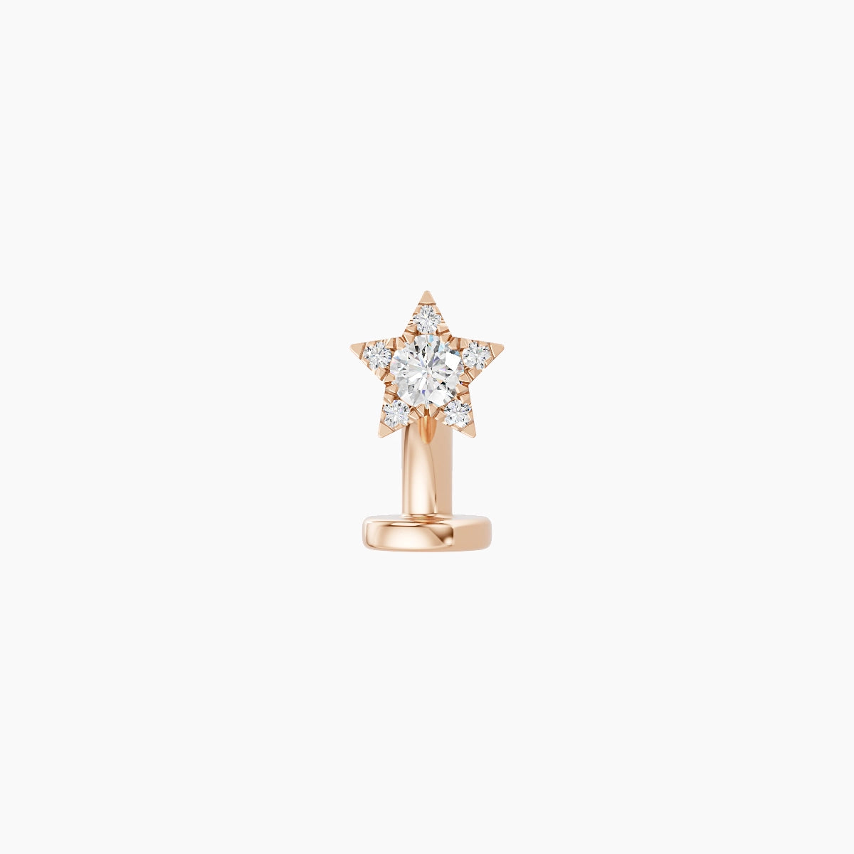 Asteria | 18k Rose Gold 4.5 mm 6 mm Star Diamond Floating Navel Piercing