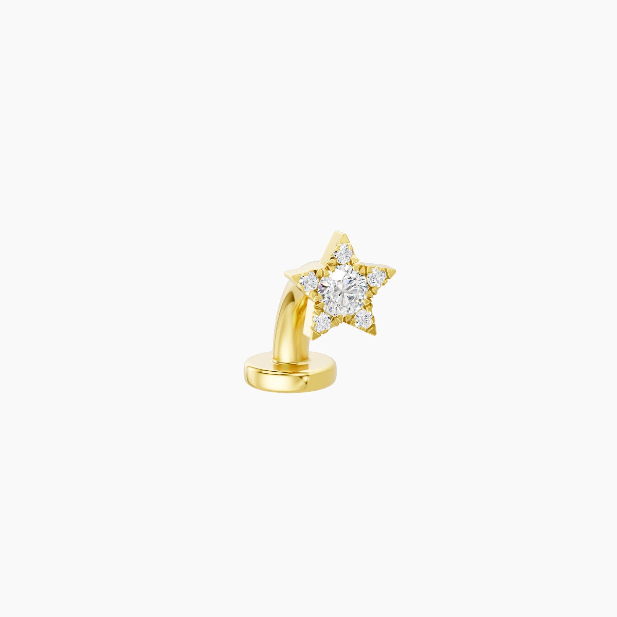 Asteria | 18k Yellow Gold 4.5 mm 6 mm Star Diamond Floating Navel Piercing