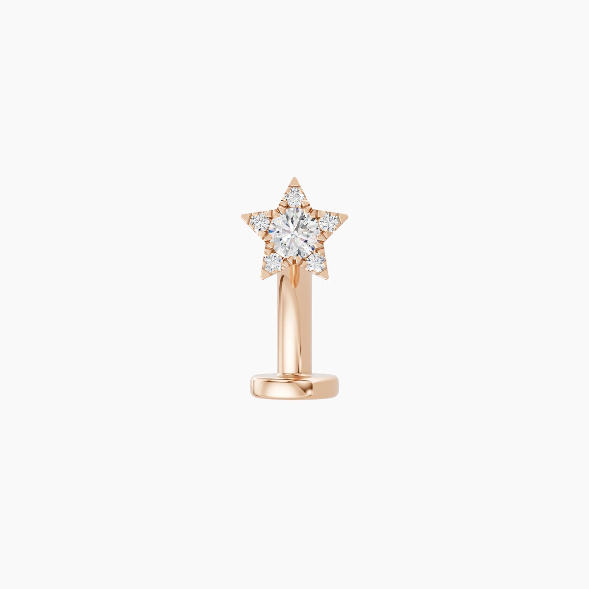 Asteria | 18k Rose Gold 4.5 mm 8 mm Star Diamond Floating Navel Piercing
