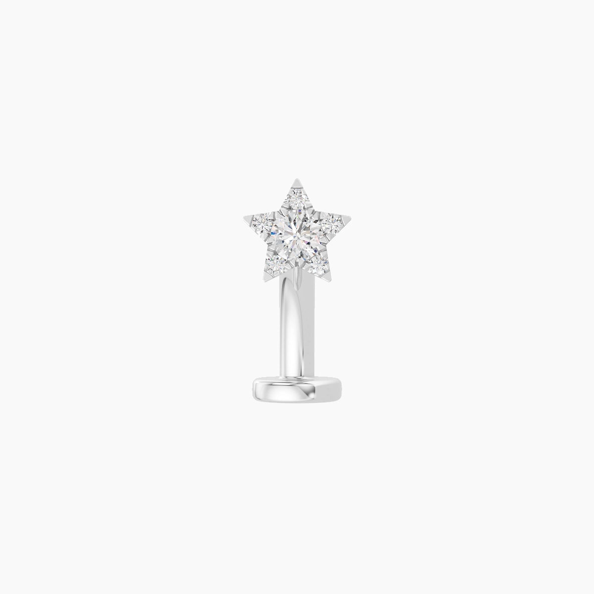 Asteria | 18k White Gold 4.5 mm 8 mm Star Diamond Floating Navel Piercing
