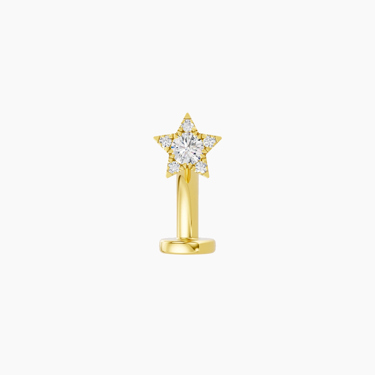 Asteria | 18k Yellow Gold 4.5 mm 8 mm Star Diamond Floating Navel Piercing