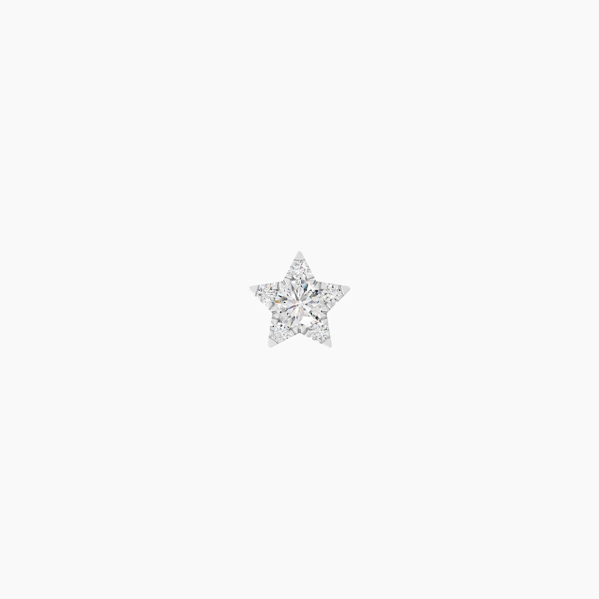 Asteria | Piercing Nez Étoile Diamant Or Blanc 18k Hypoallergénique 4.5 mm 8 mm