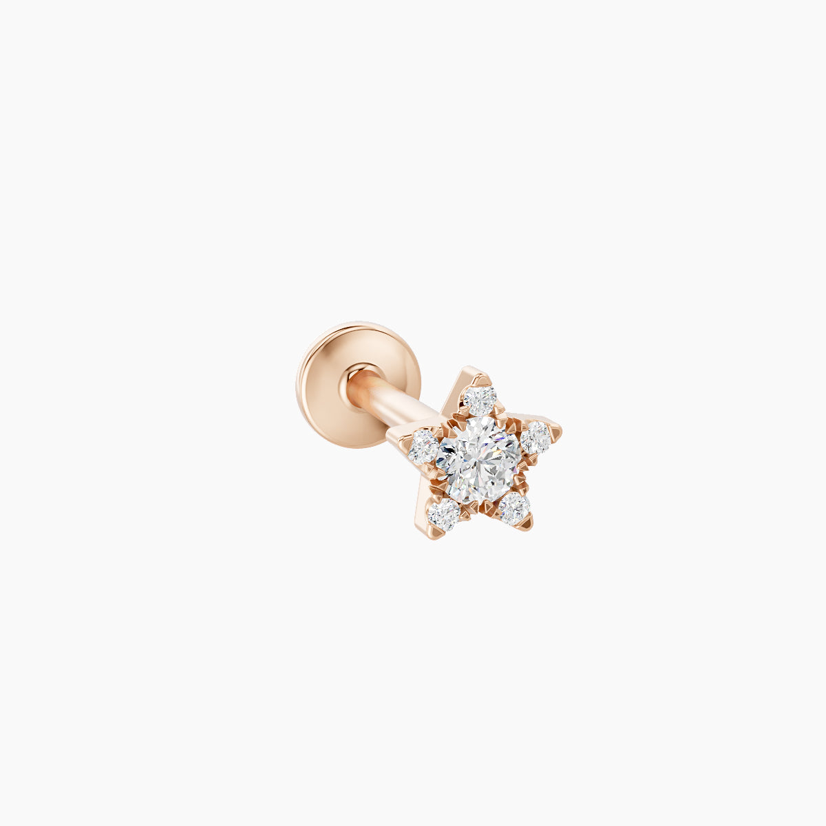 Asteria | 18k Rose Gold 5 mm 8 mm Star Diamond Piercing