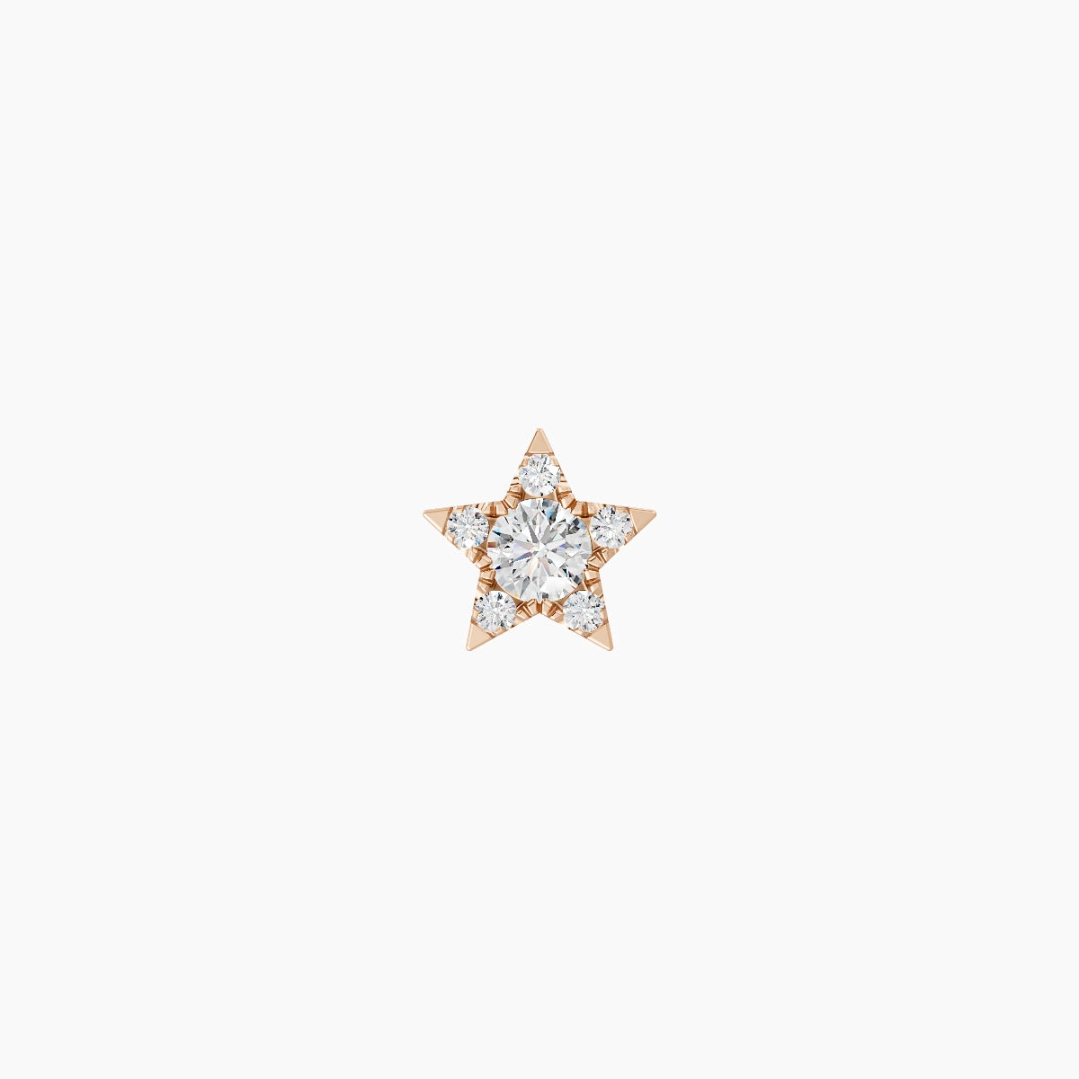 Asteria | Piercing Étoile Diamant Or Rose 18k Hypoallergénique 5.6 mm 5 mm