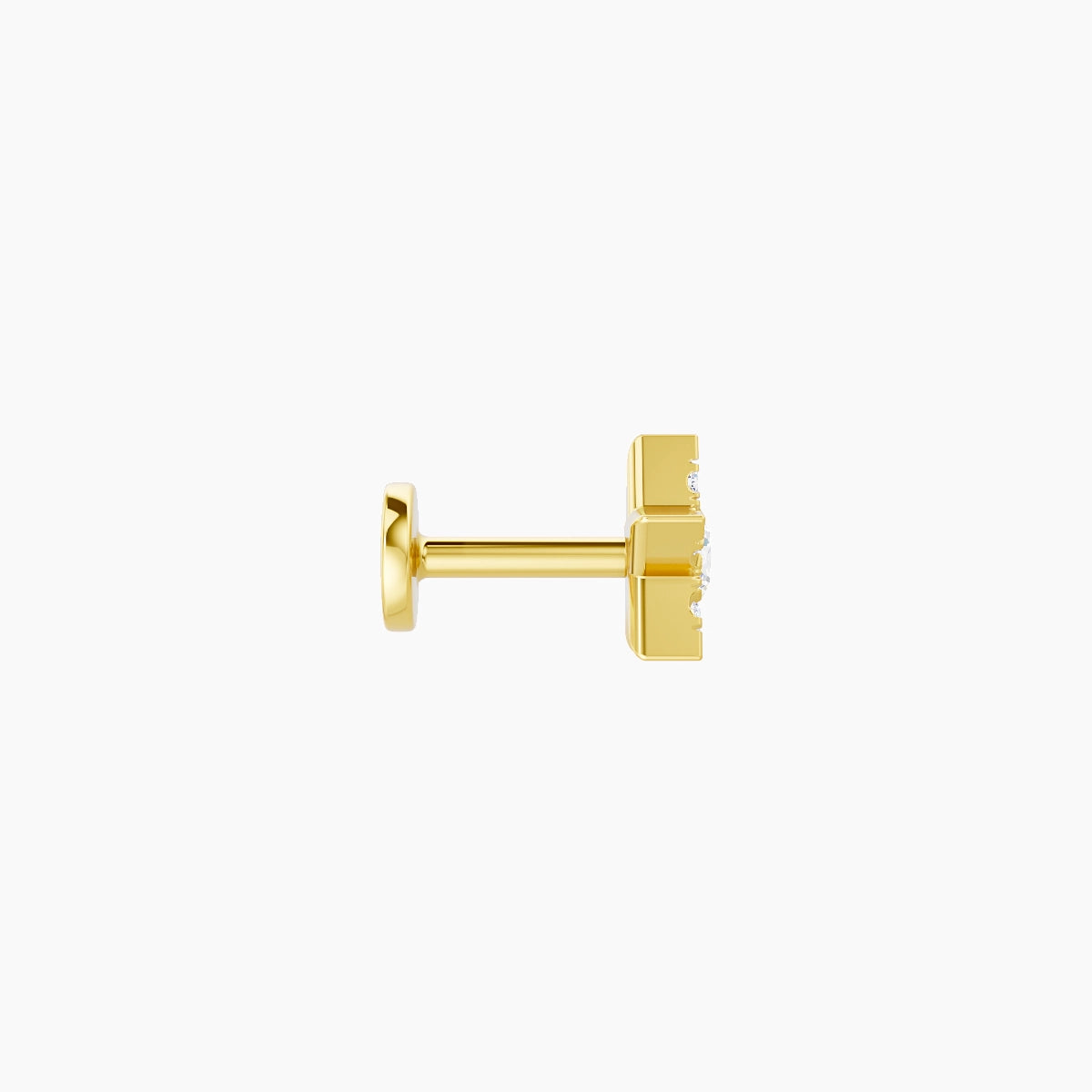 Asteria | Piercing Étoile Diamant Or Jaune 18k Hypoallergénique 5.6 mm 5 mm