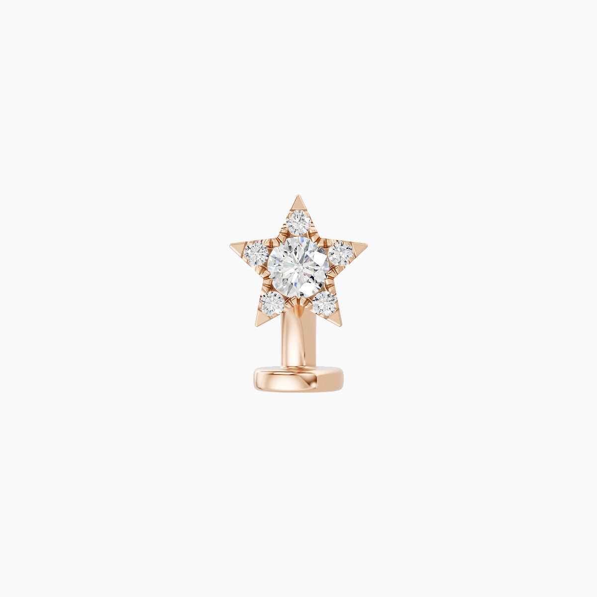 Asteria | 18k Rose Gold 5.6 mm 6 mm Star Diamond Floating Navel Piercing
