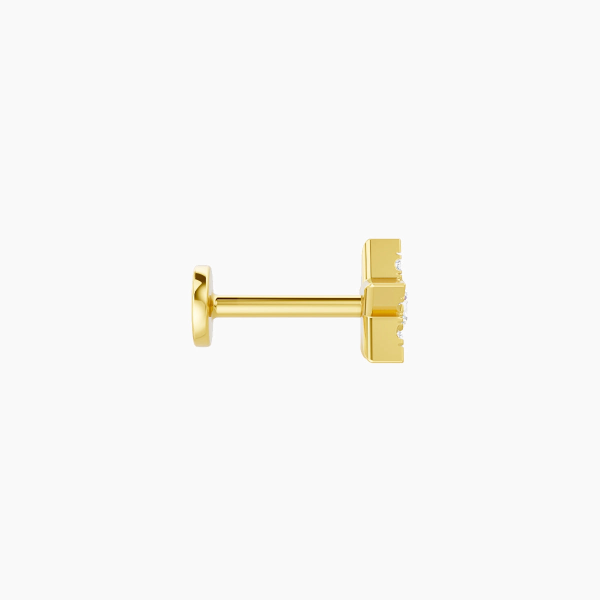 Asteria | Piercing Étoile Diamant Or Jaune 18k Hypoallergénique 5.6 mm 6.5 mm