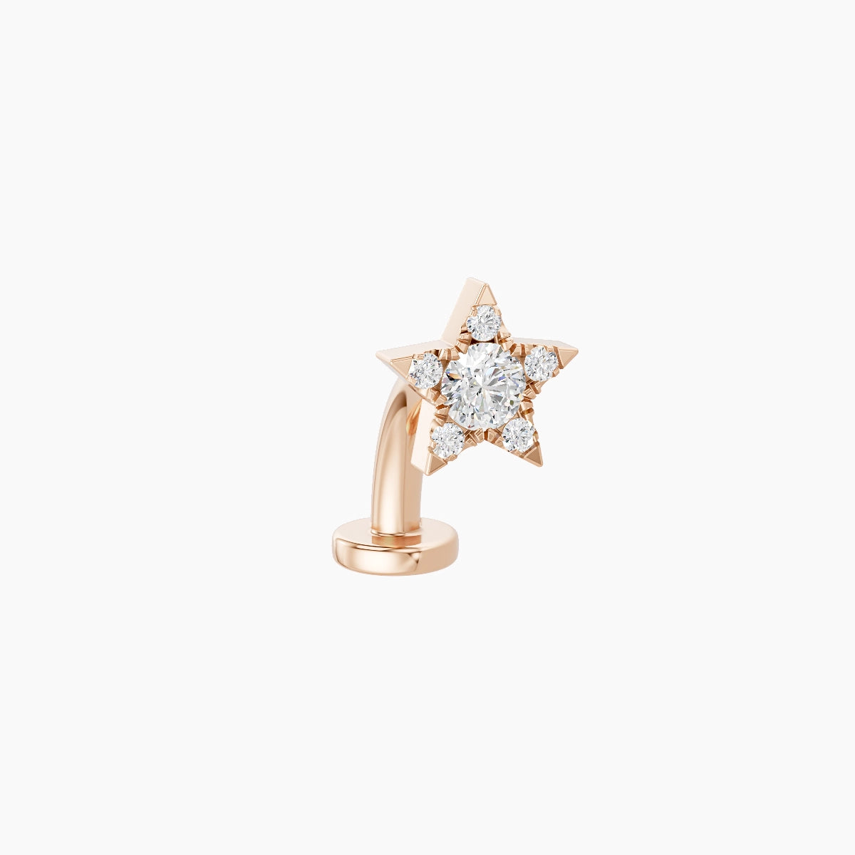 Asteria | 18k Rose Gold 5.6 mm 8 mm Star Diamond Floating Navel Piercing