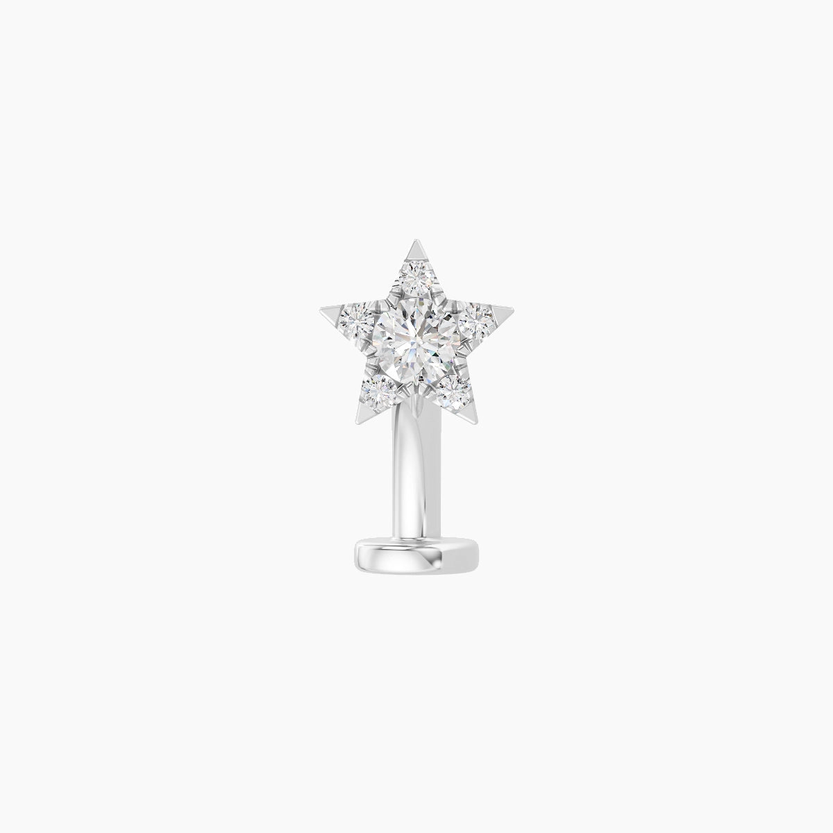 Asteria | 18k White Gold 5.6 mm 8 mm Star Diamond Floating Navel Piercing
