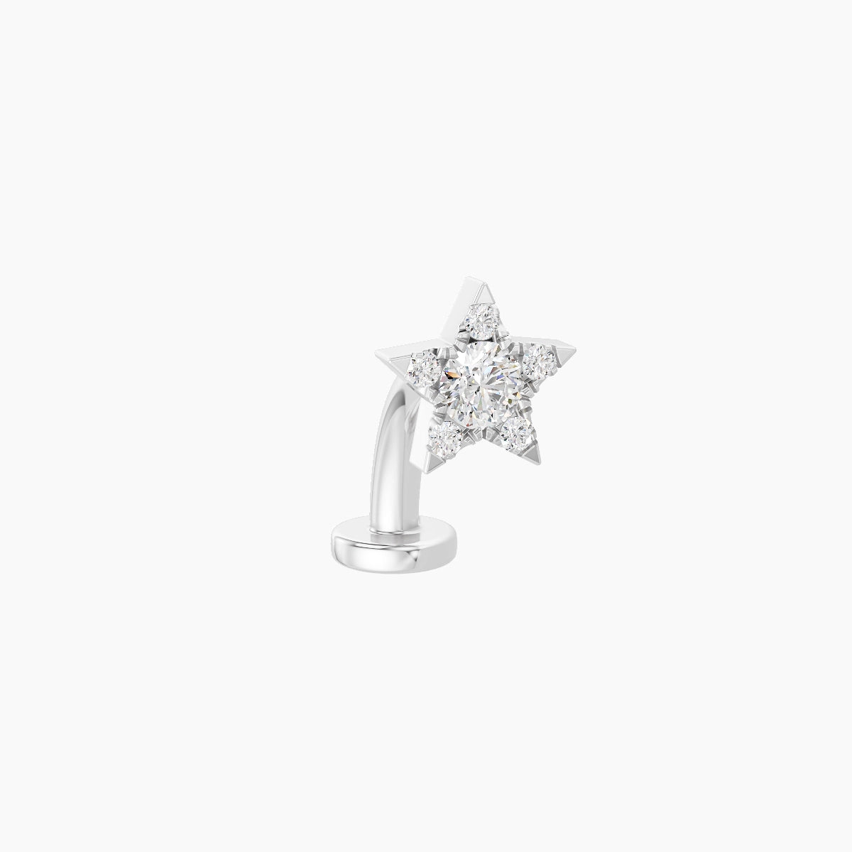 Asteria | 18k White Gold 5.6 mm 8 mm Star Diamond Floating Navel Piercing