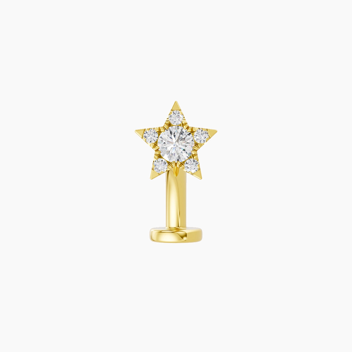 Asteria | 18k Yellow Gold 5.6 mm 8 mm Star Diamond Floating Navel Piercing